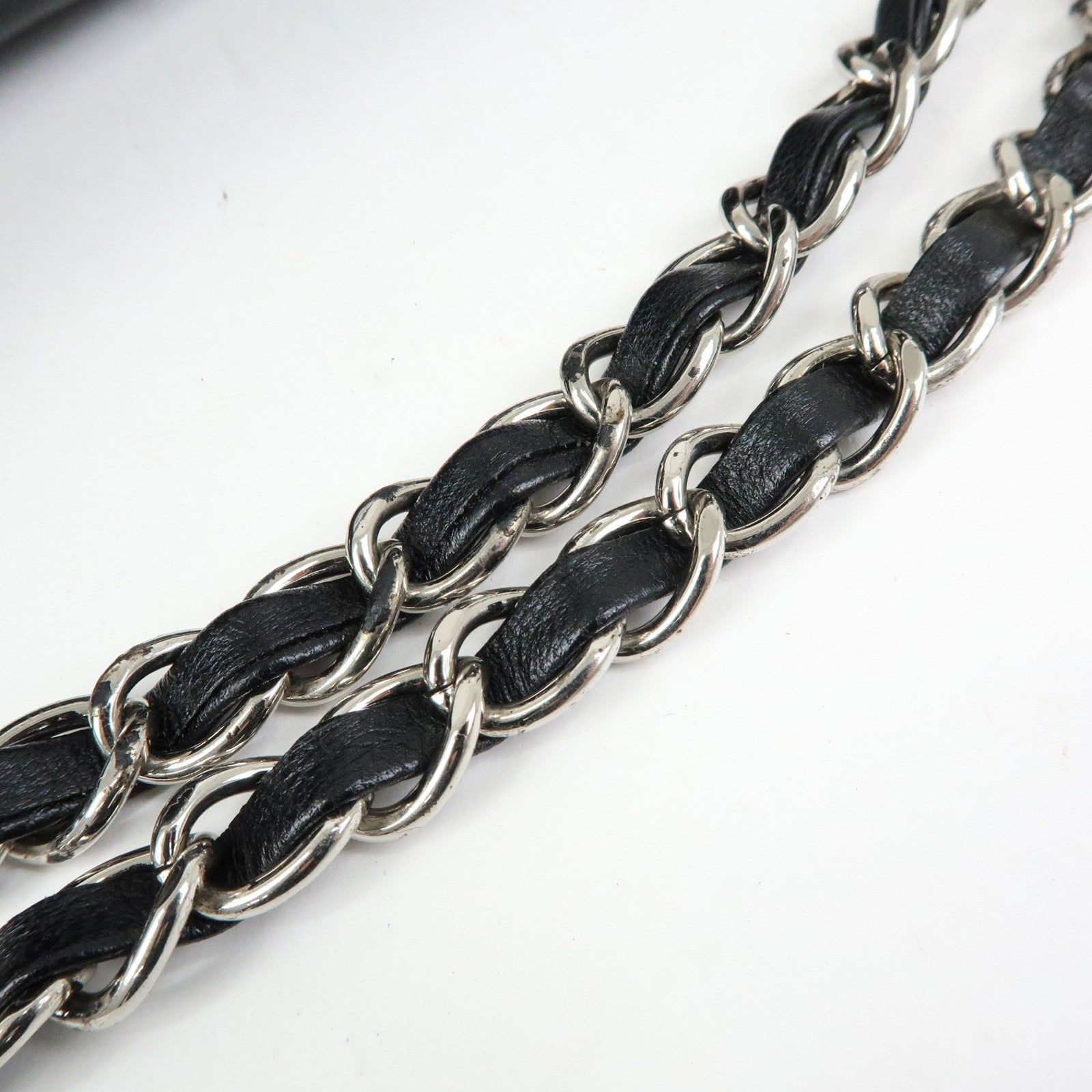 CHANEL COCO Mark Patent Leather Lamb Skin Tote Bag Hand Bag Black