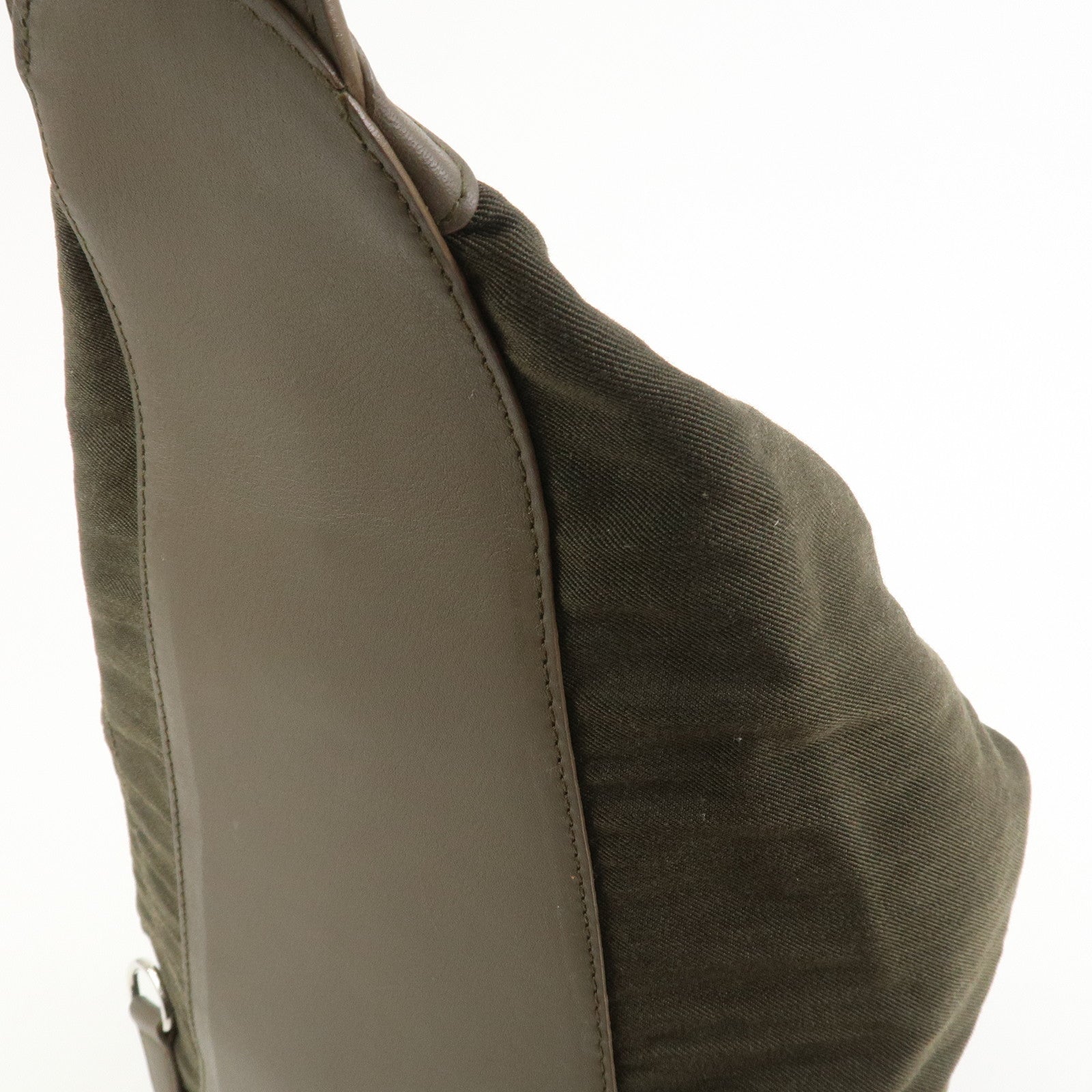 LOEWE Anagram Canvas Leather Backpack Rucksuck Khaki Brown