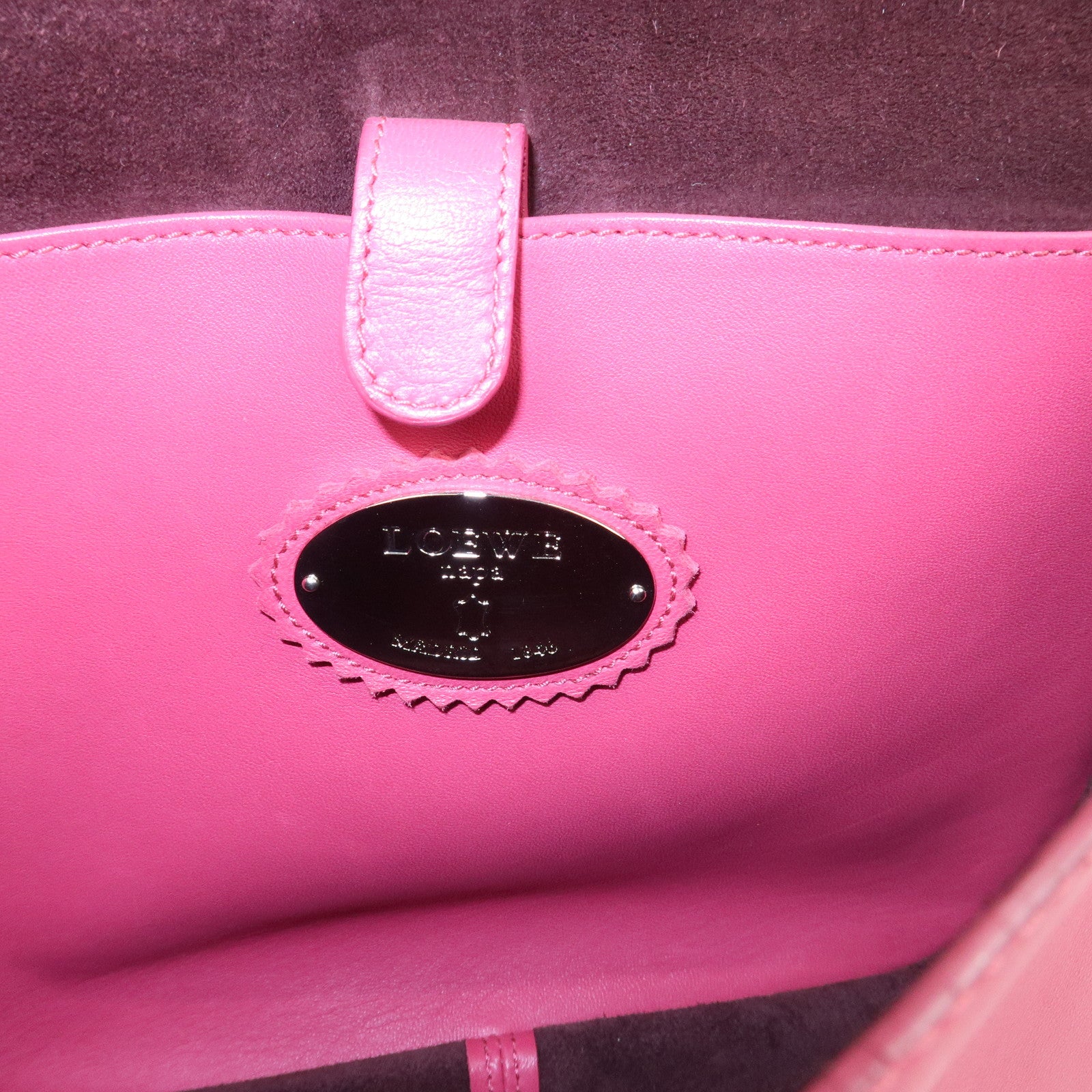 LOEWE Anagram Leather Shoulder Bag Crossbody Bag Pink