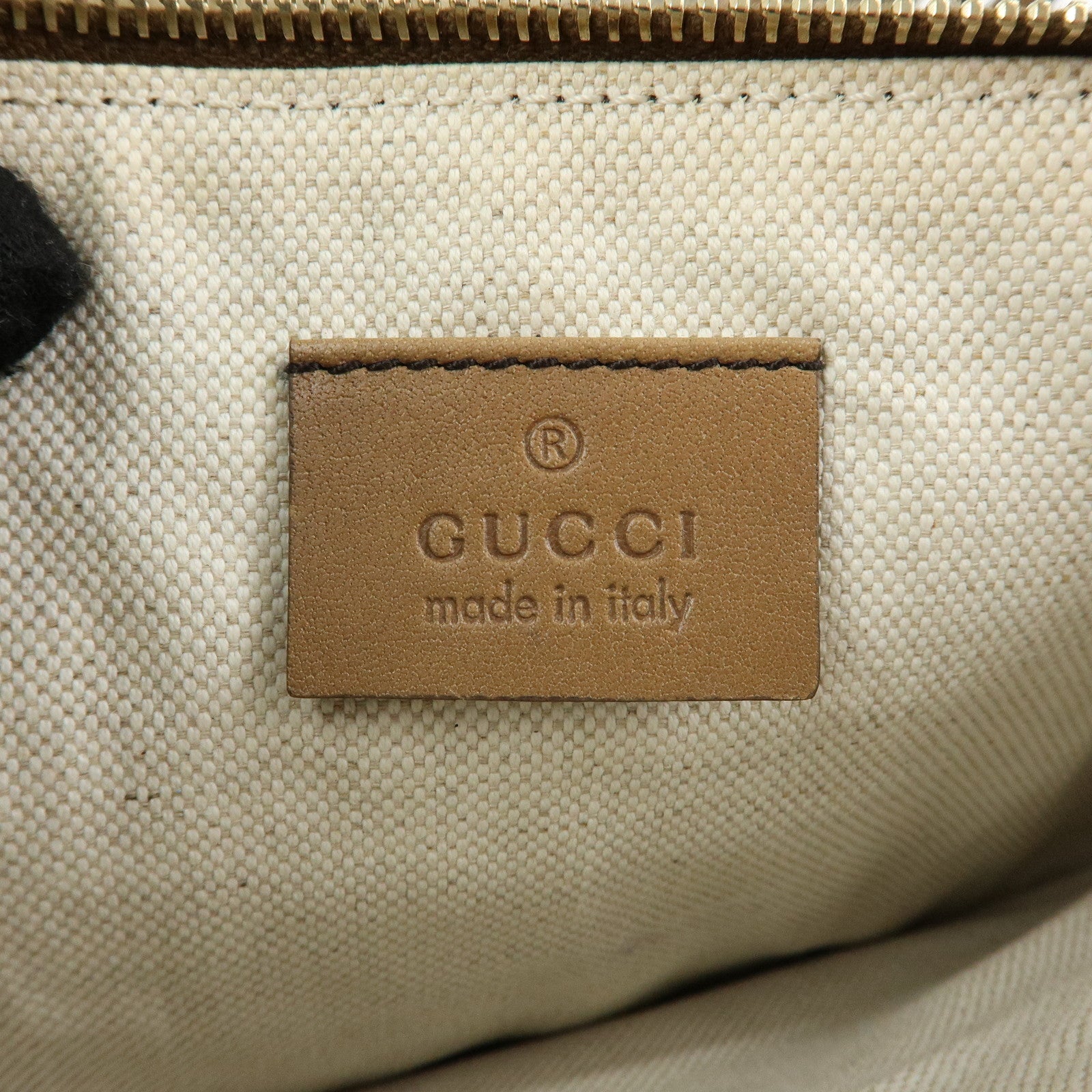 GUCCI GG Canvas Leather Tote Bag Shoulder Bag Beige 247209
