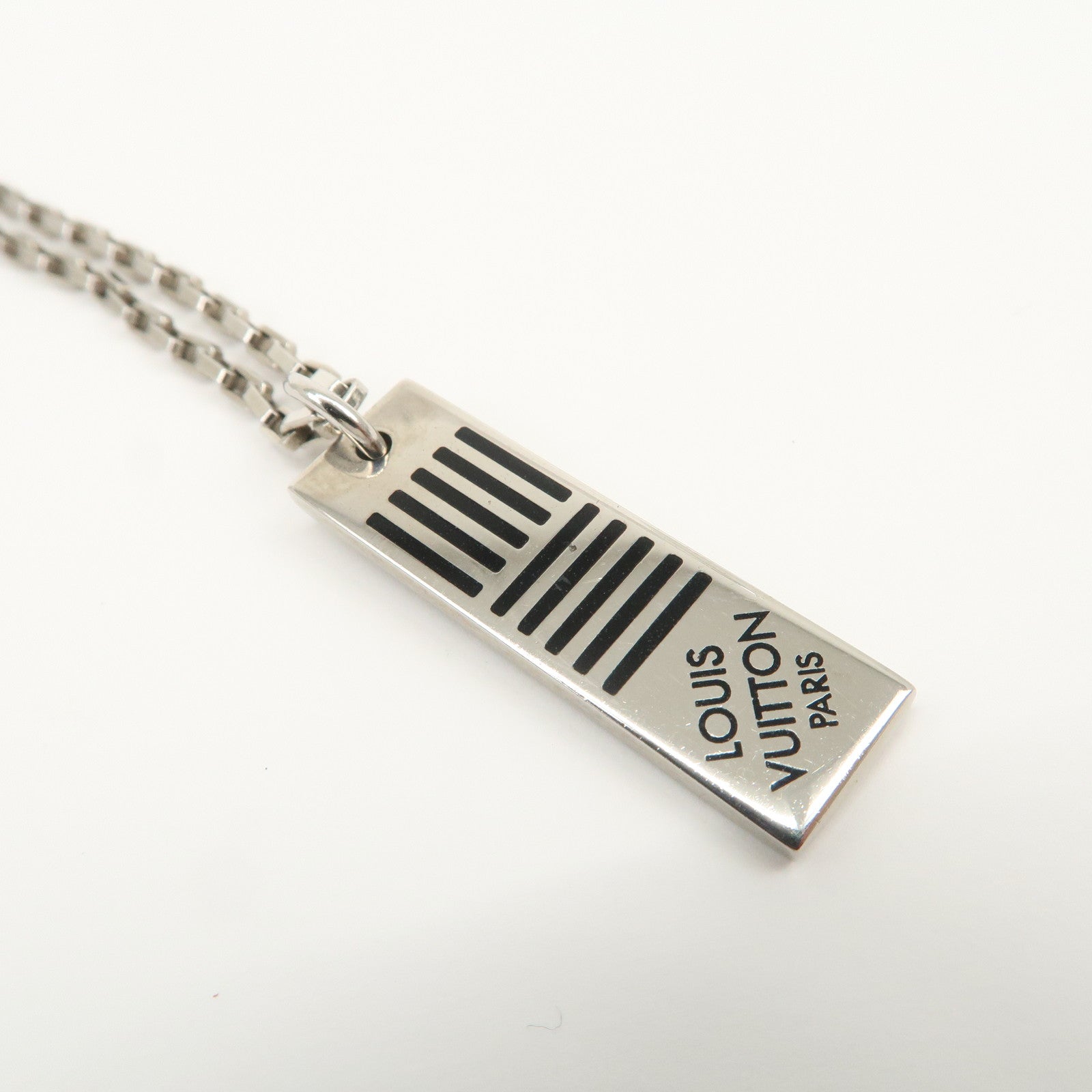 Louis Vuitton Collier Damier Colors Metal Necklace Silver M62490