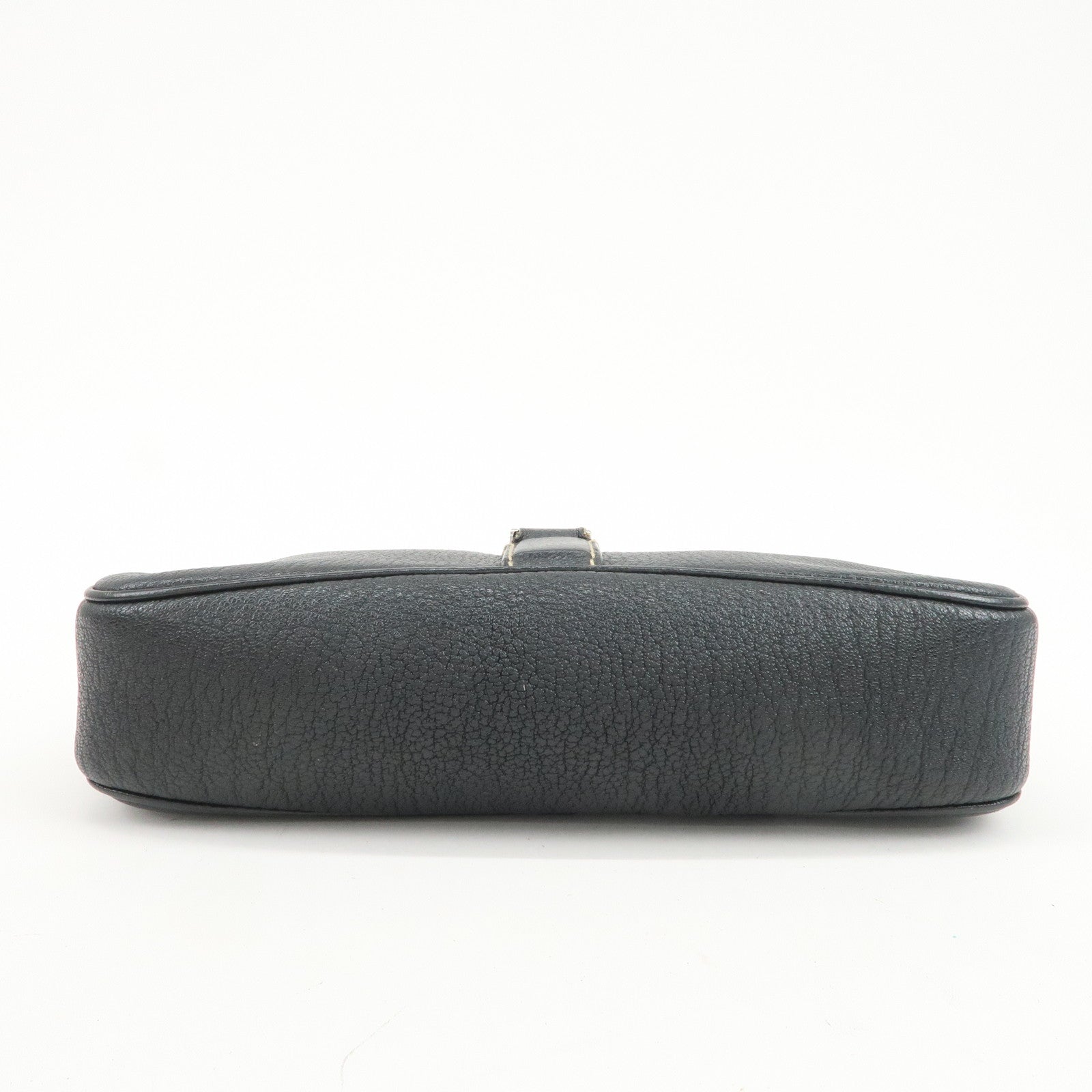 Ferragamo Logo Leather Shoulder Bag Hand Bag Black