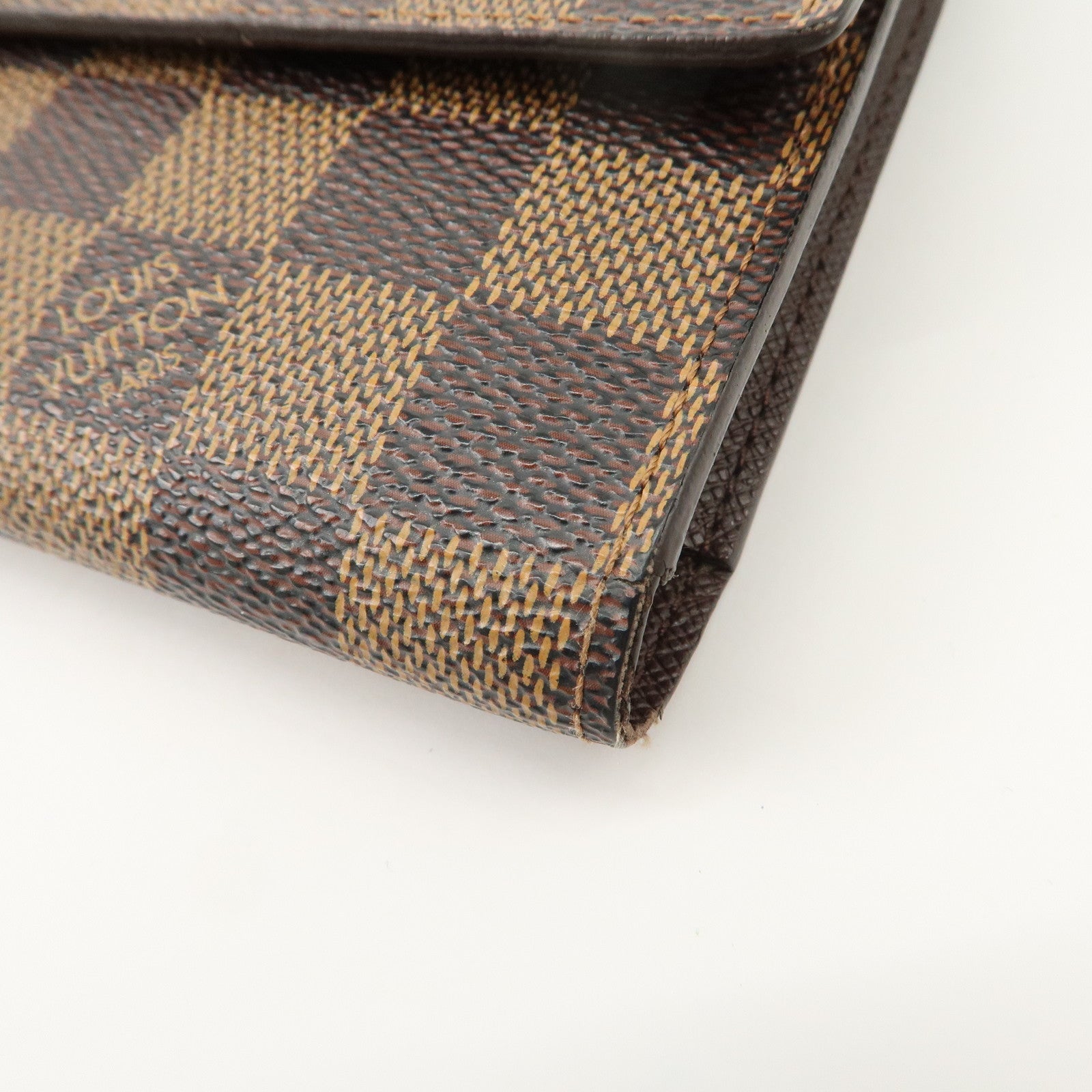 Louis Vuitton Damier Porte Tresor International Long Wallet N61215 Used