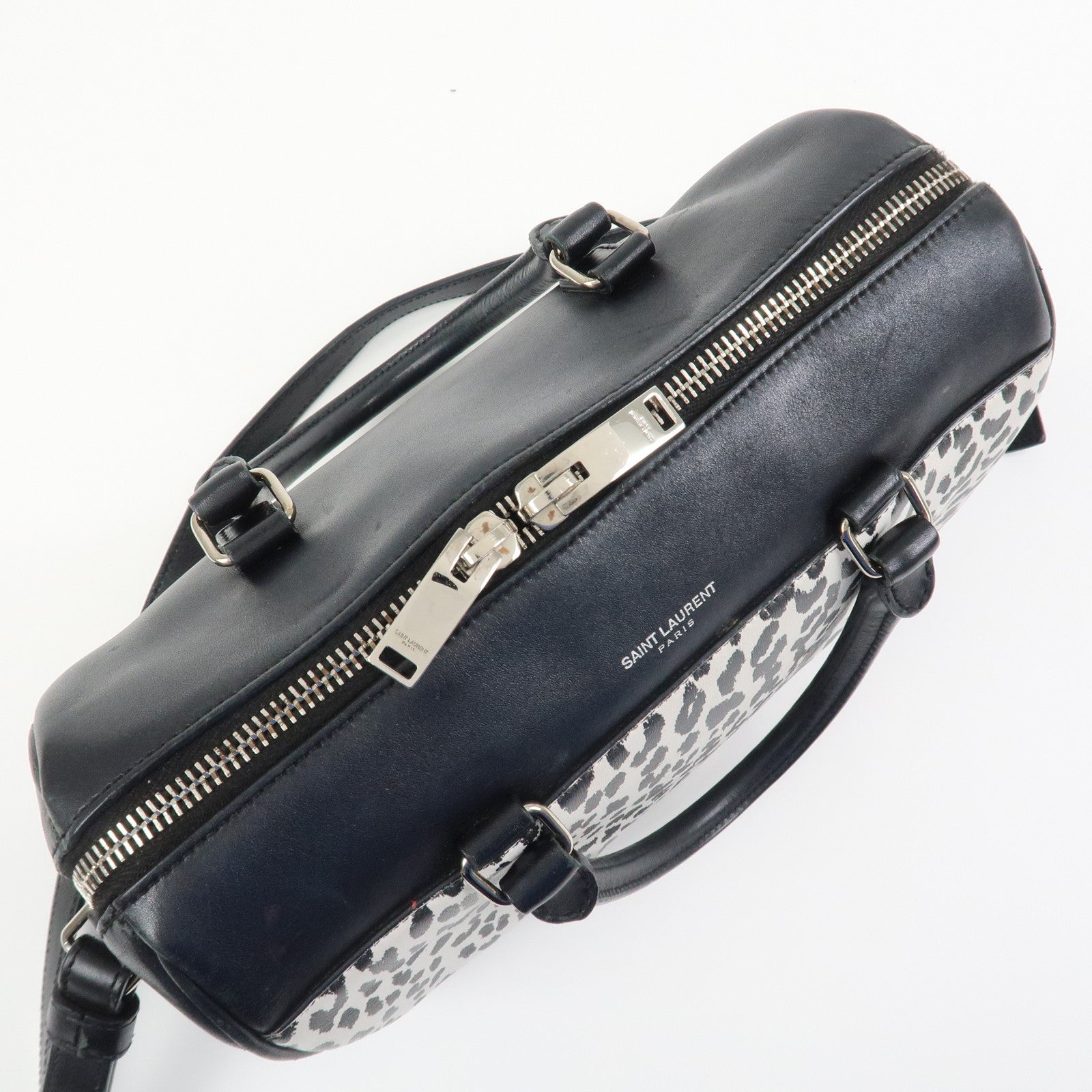SAINT LAURENT PARIS Leather 2Way Bag Hand Shoulder Bag Leopard