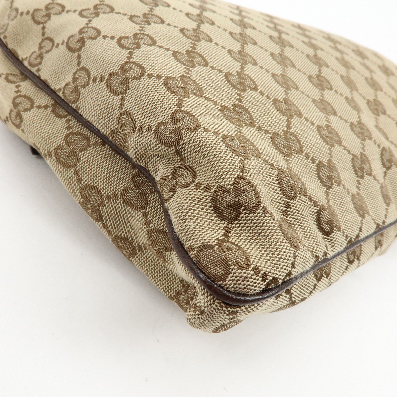 GUCCI Sherry GG Canvas Leather Shoulder Bag Beige Brown 169937