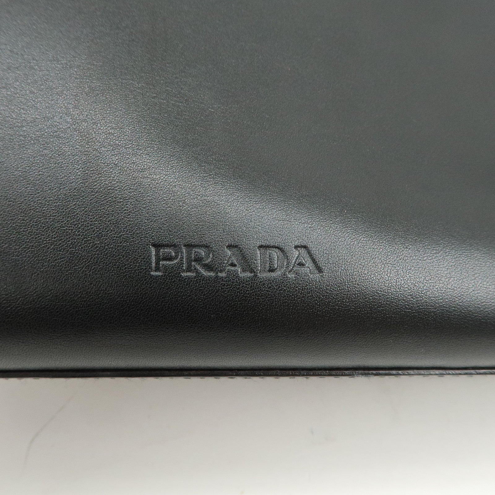PRADA Logo Leather Shoulder Bag Crossbody Bag Black