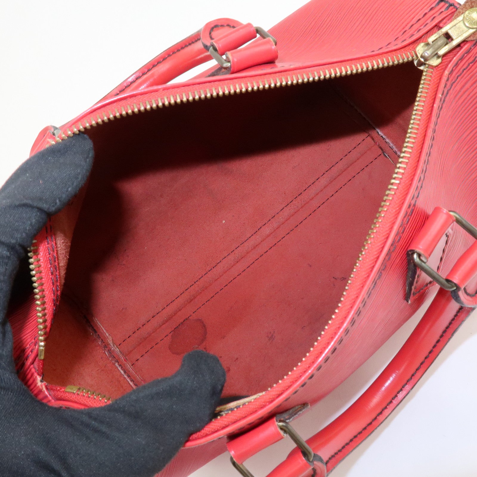 Louis Vuitton Epi Speedy 25 Hand Boston Bag Castilian Red M43017