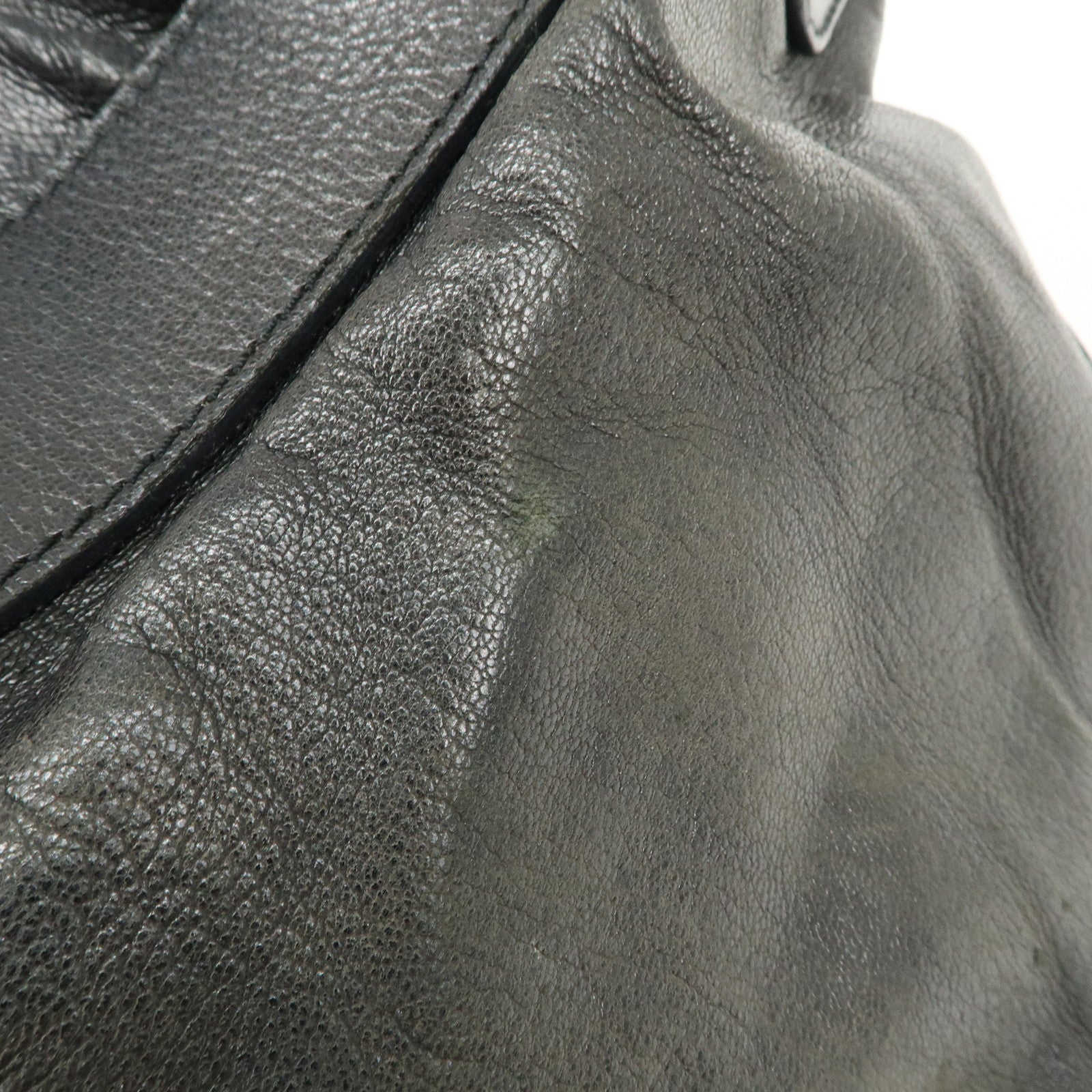 CELINE Bitter Sweet Leather Shoulder Bag Hand Bag Black Used