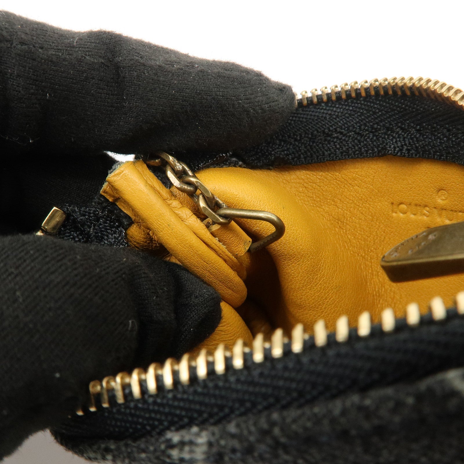 Louis Vuitton Monogram Denim Pochette Cles Coin Case Black M95616