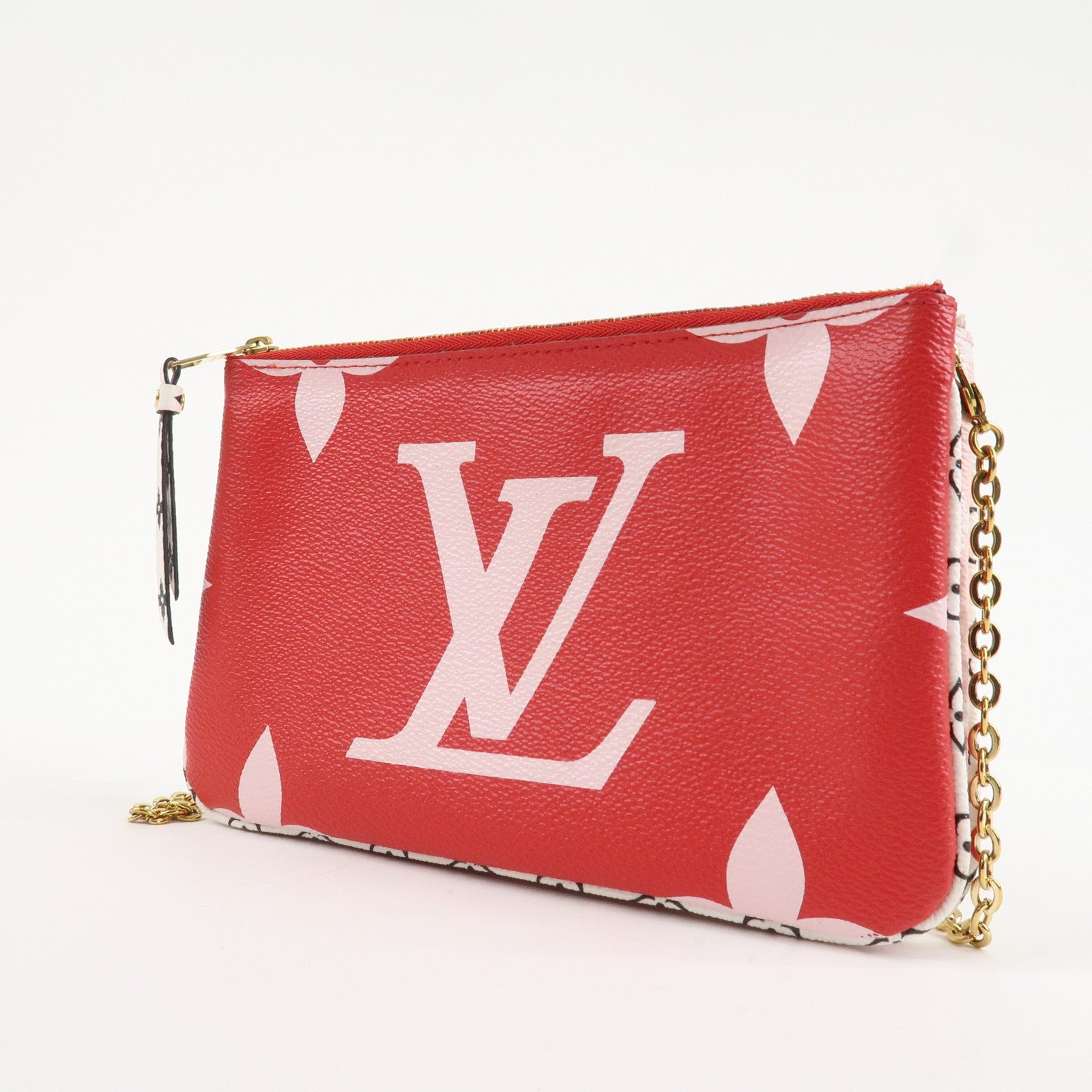Louis Vuitton Monogram Giant Pochette Double Zip Pouch Rouge M67561 Used