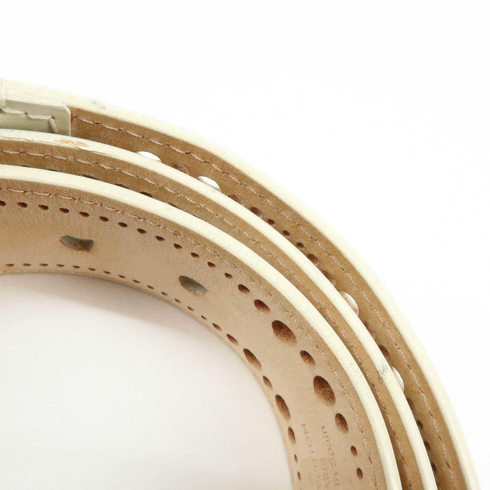 Louis Vuitton Leather Ceinture Phoenix Belt Ivory 85/34 M9680