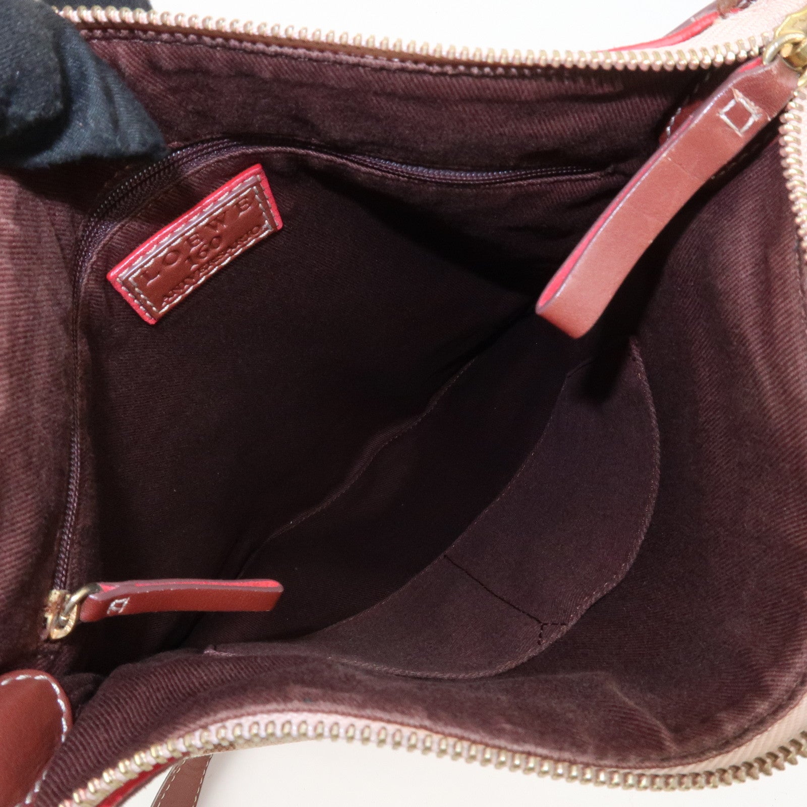 LOEWE Anagram 160th Anniversary Canvas Leather Shoulder Bag Beige