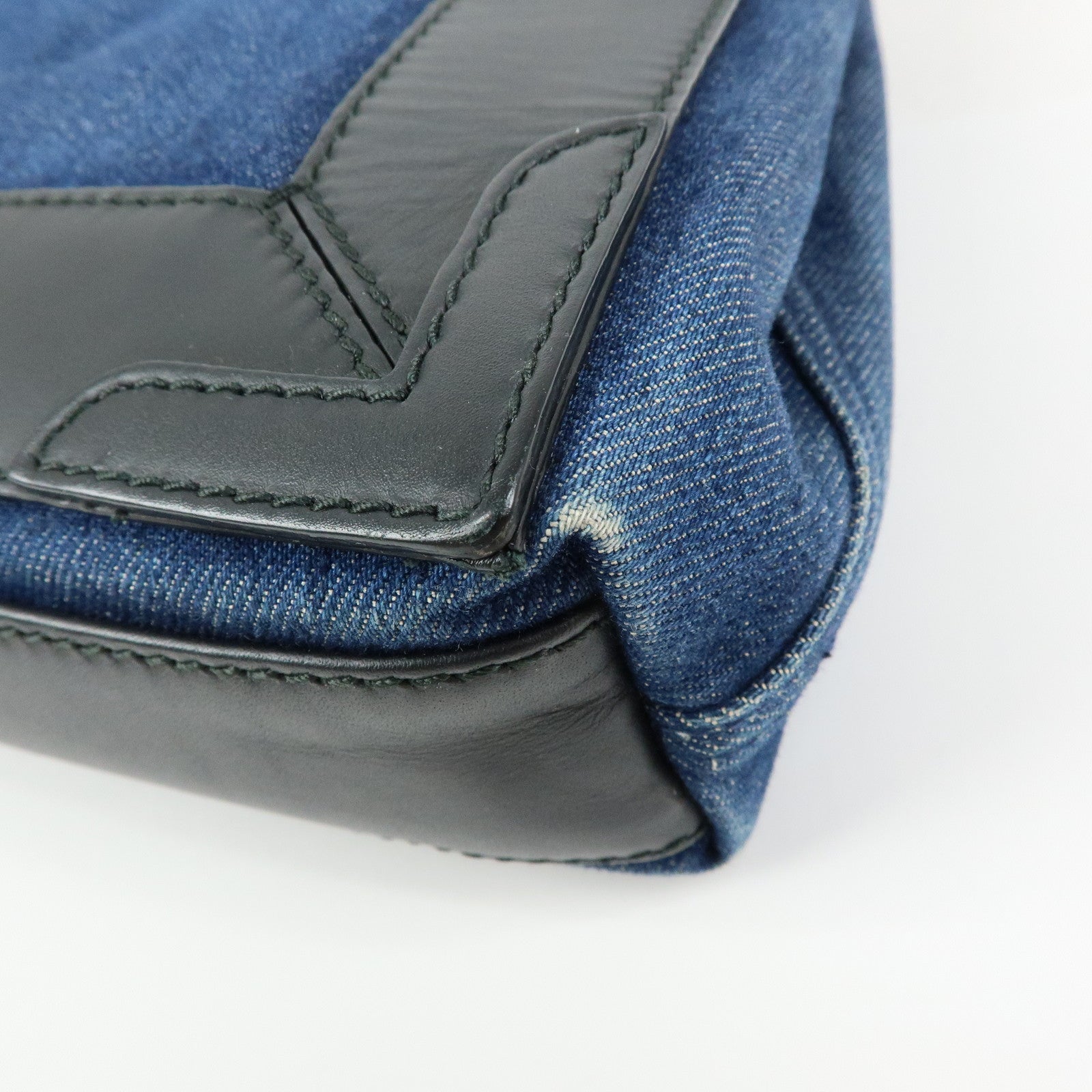 BALENCIAGA Baby Cabas Denim 2Way Bag Hand Shoulder Bag Blue Black