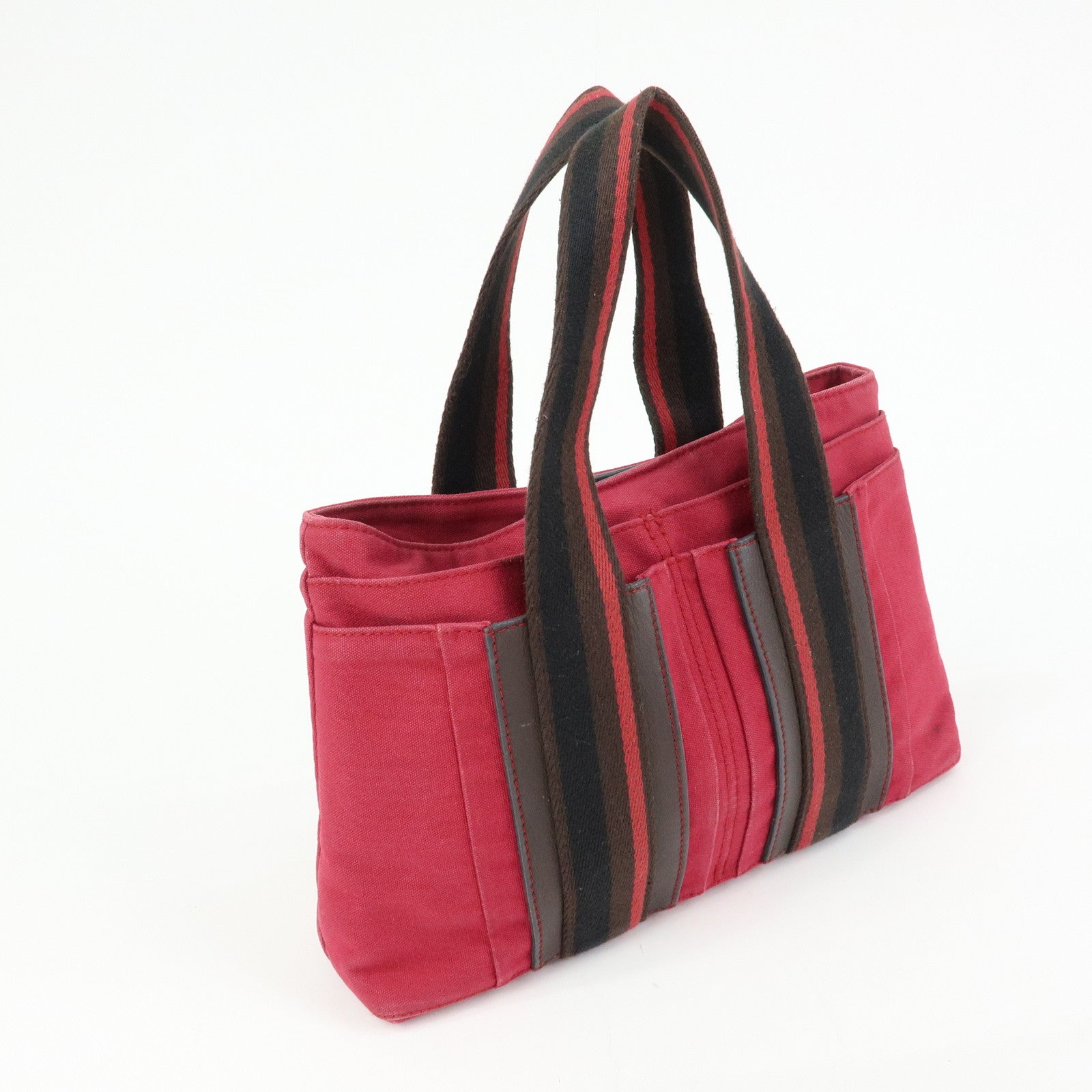 HERMES Troca Horizontal PM Canvas Tote Bag Hand Bag Pink