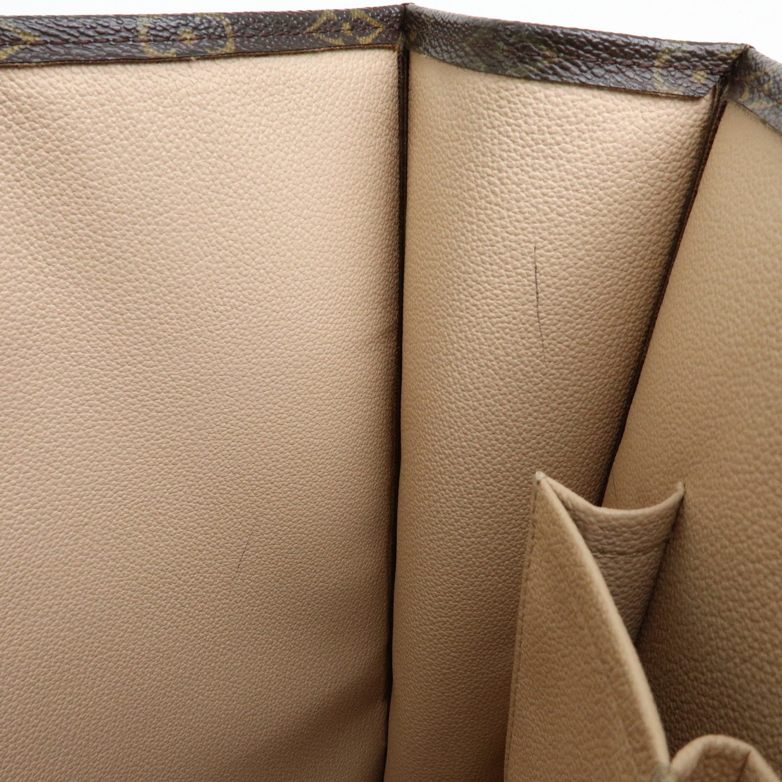 Louis Vuitton Monogram Sac Plat Tote Bag Hand Bag Brown M51140