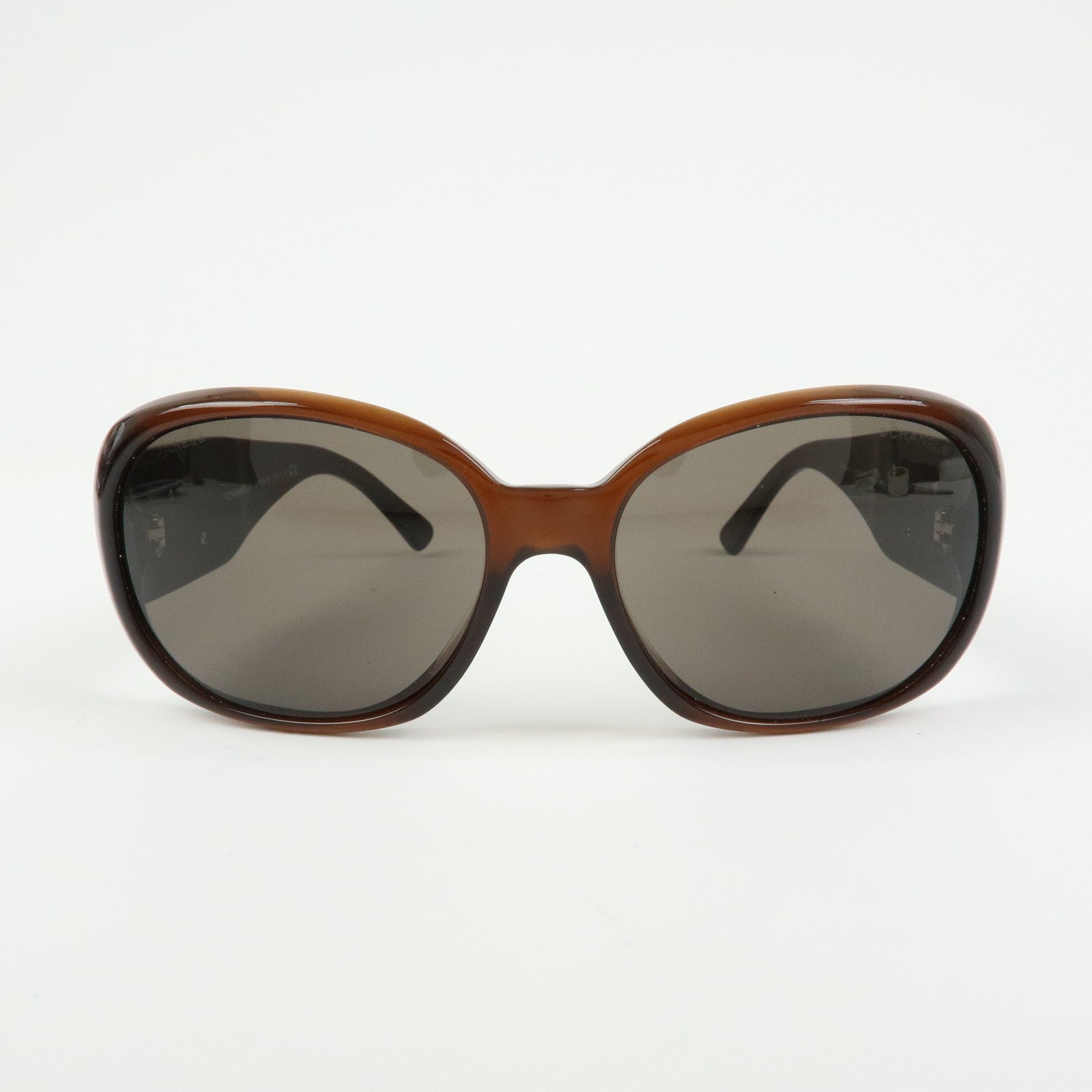 CHANEL Camellia Plastic Sunglasses Brown 5113-A56□16