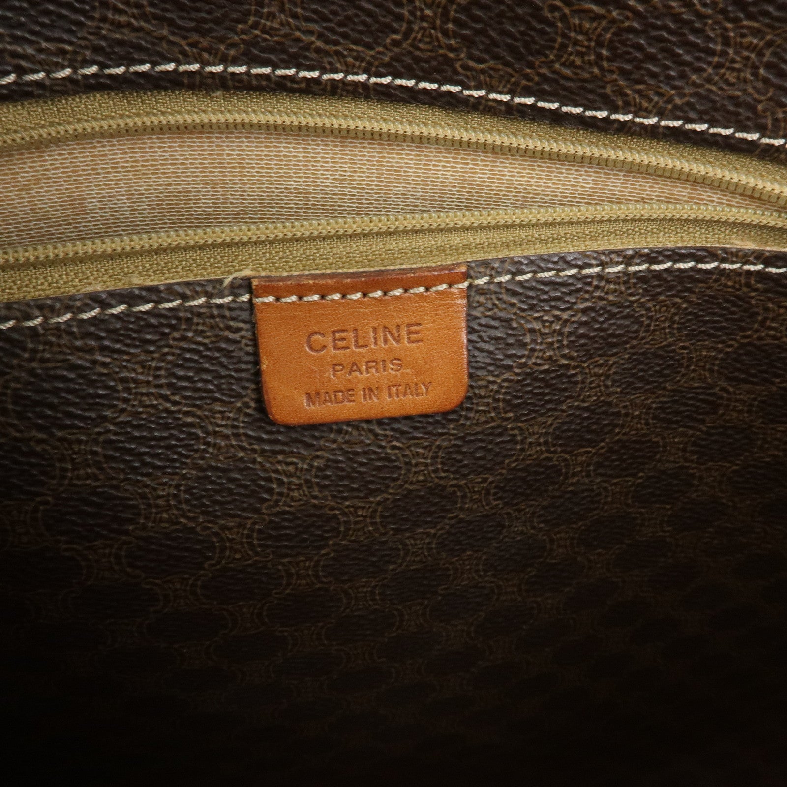 CELINE Macadam PVC Leather Tote Bag Shoulder Bag Brown