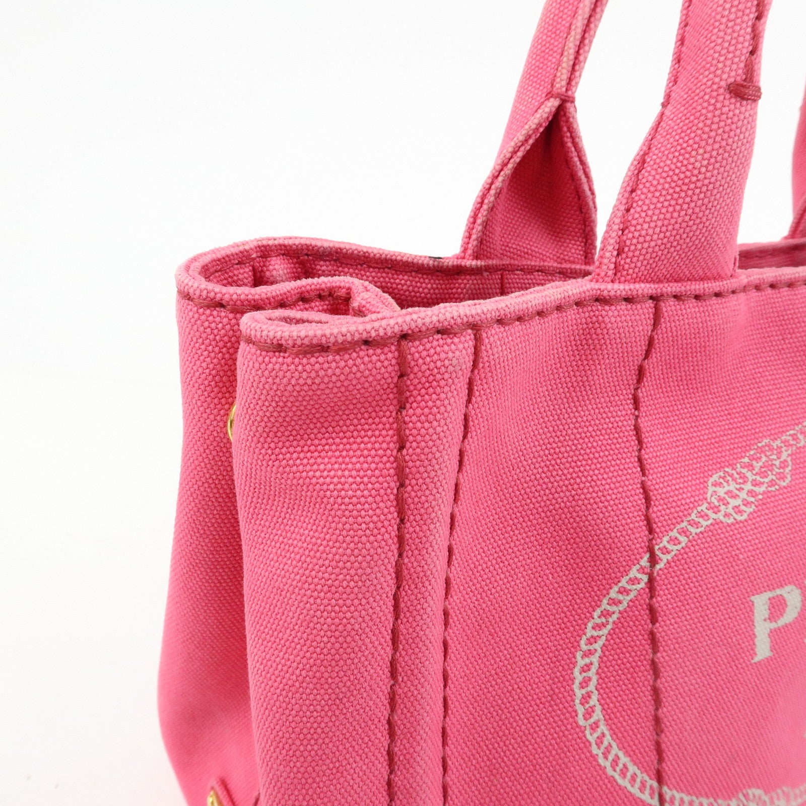 PRADA Canapa Mini Canvas 2Way Bag Hand Bag Shoulder Bag Pink 1BG439