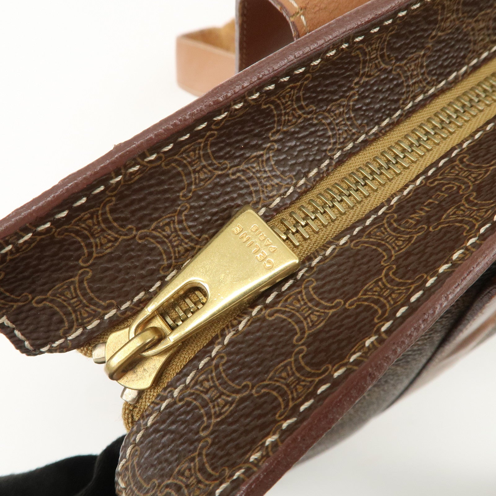 CELINE Macadam PVC Leather Tote Bag Shoulder Bag Brown