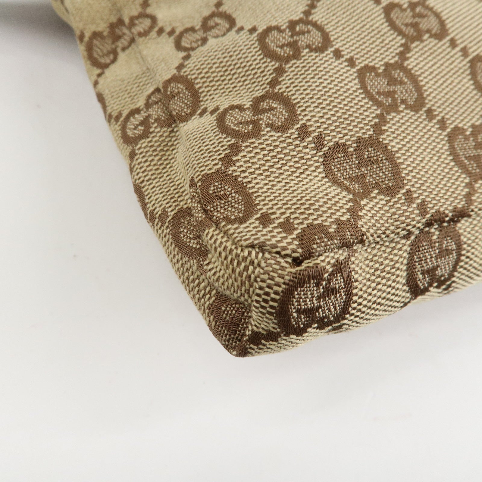 GUCCI GG Canvas Leather Waist Bag Crossbody Bag Beige Brown 28566 Used