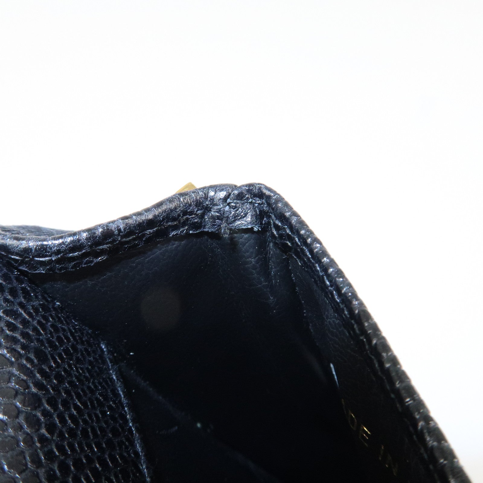 CHANEL COCO Mark Leather Chain Phone Shoulder Black Gold HDW3513453 Used