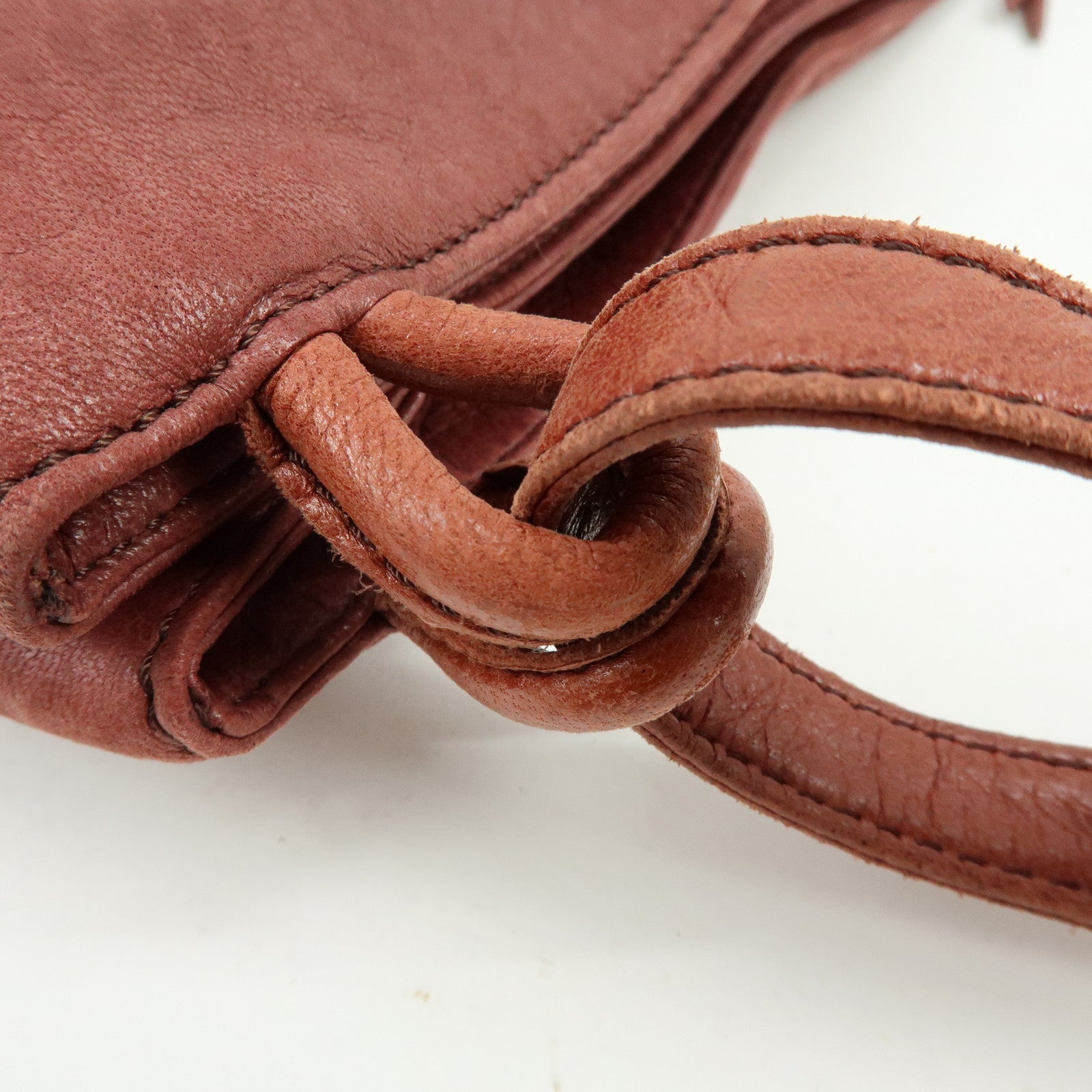 LOEWE Anagram Leather Tote Bag Shoulder Bag Bordeaux