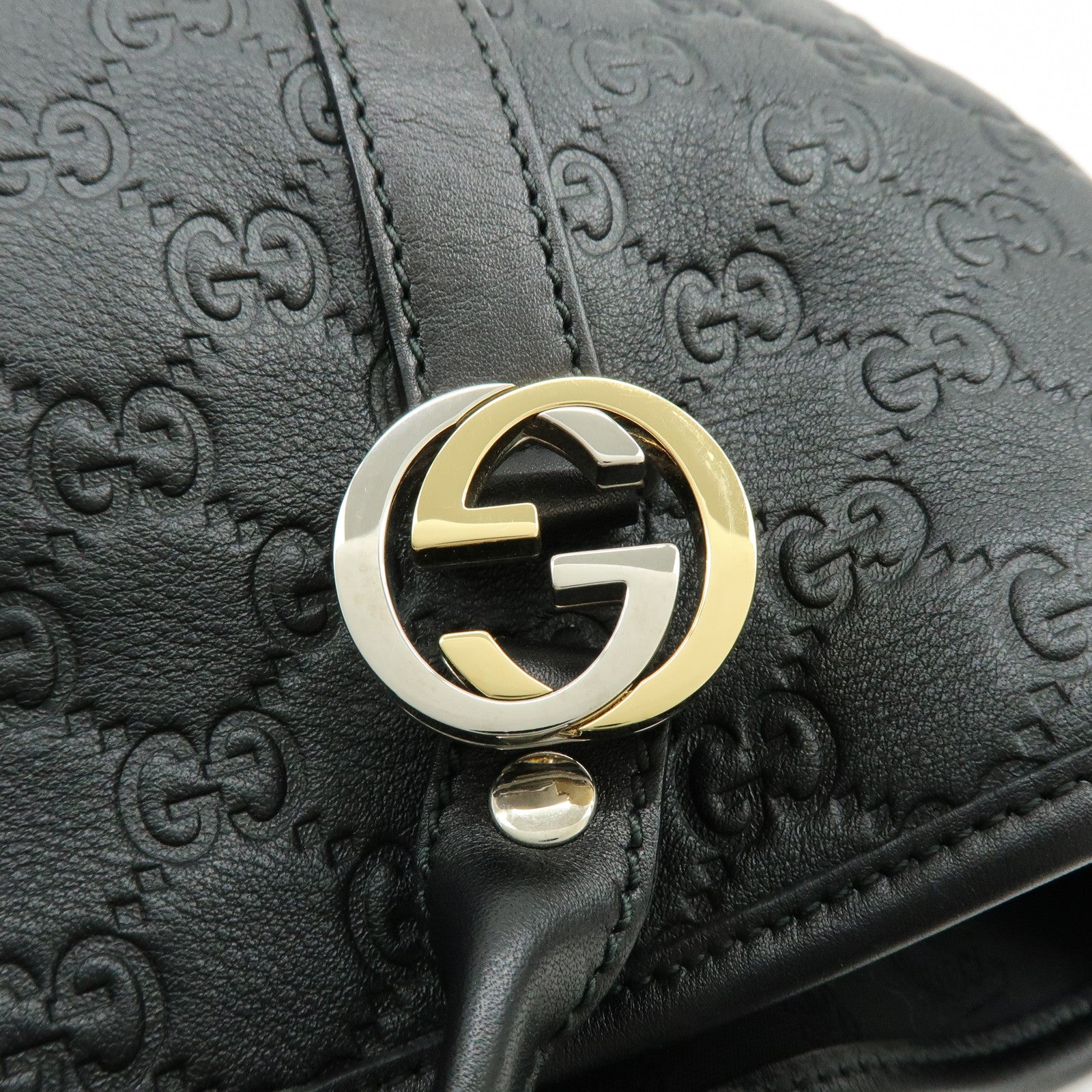 GUCCI Logo Guccissima Leather Tote Bag Shoulder Bag Black 232957