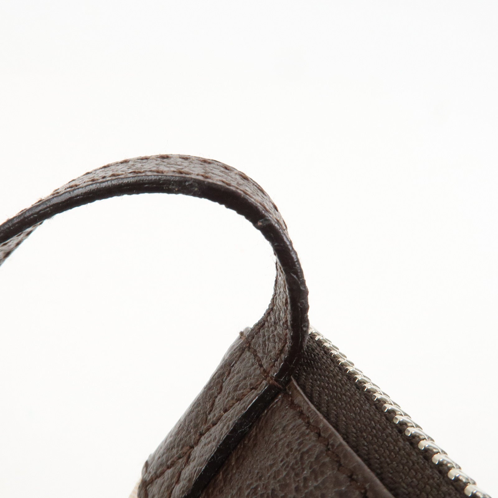 BVLGARI Logo Mania Canvas Leather Shoulder Bag Beige Brown 22588
