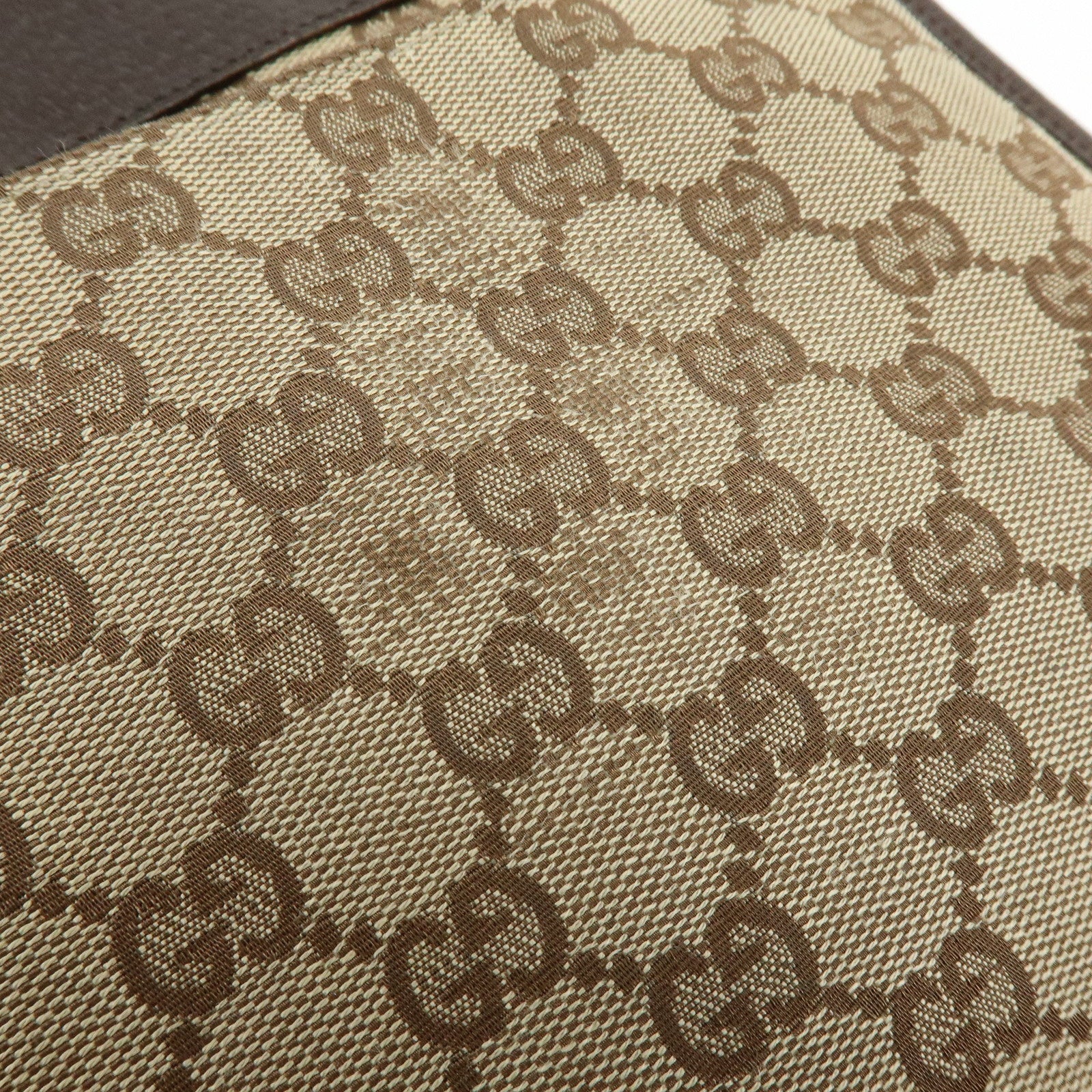 GUCCI Sherry GG Canvas Leather Shoulder Crossbody Bag Brown 27639