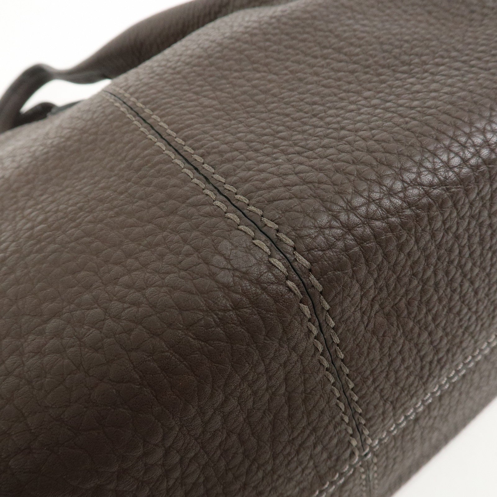 TOD'S Logo Leather Shoulder Bag Hand Bag Brown