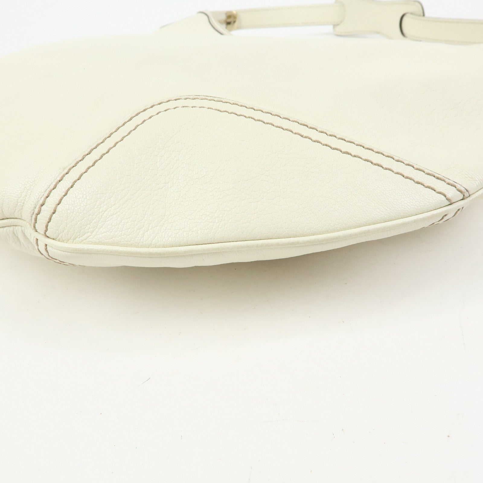 GUCCI Sherry Princy Leather Shoulder Bag Hand Bag White 162882