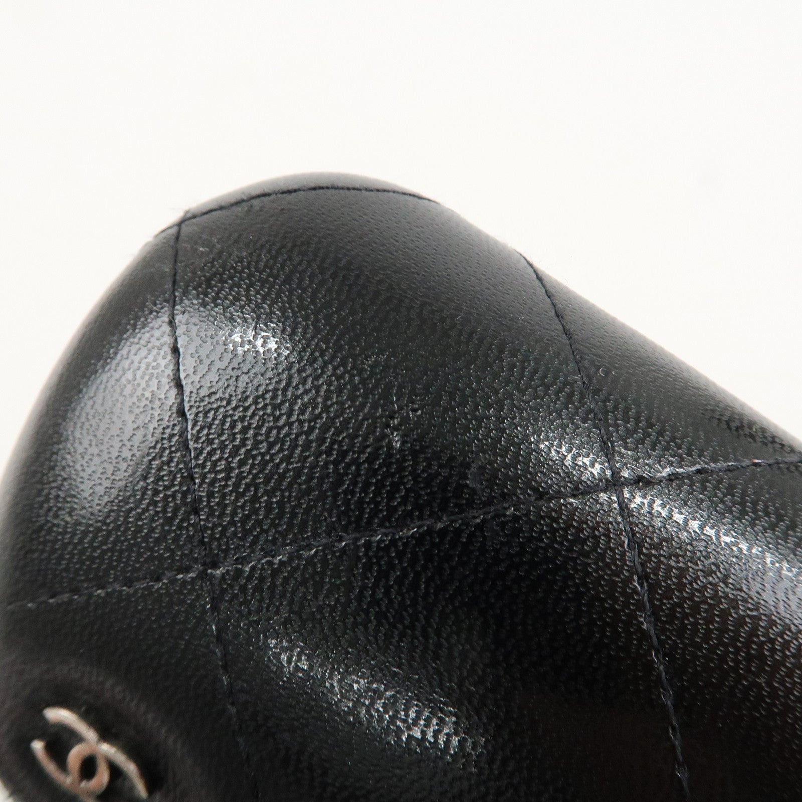 CHANEL COCO Mark Plastic Sunglasses 56□19 Black 5372-A Used