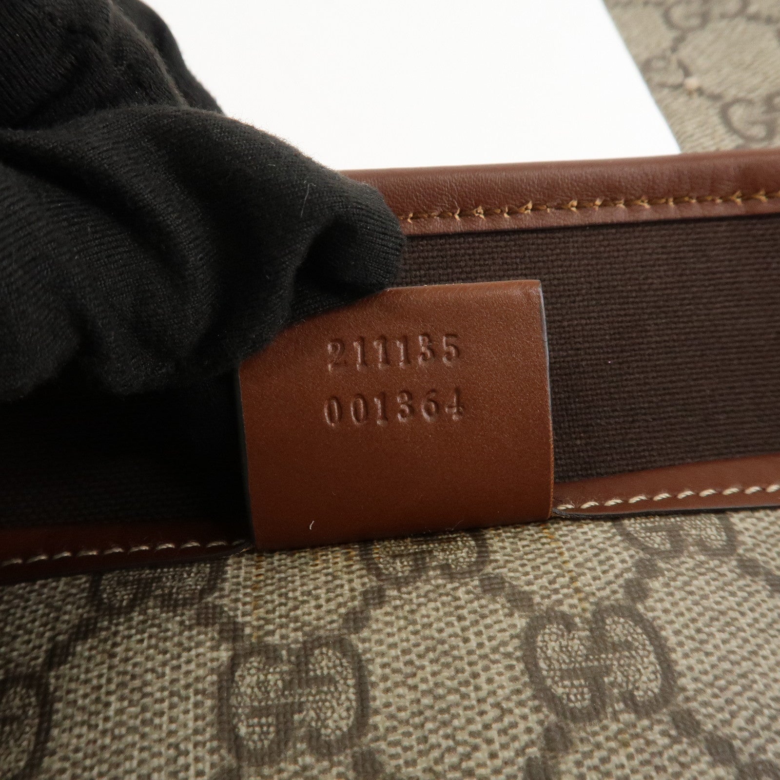 GUCCI Sherry GG Supreme Leather Tote Bag Beige Brown 211135 Used