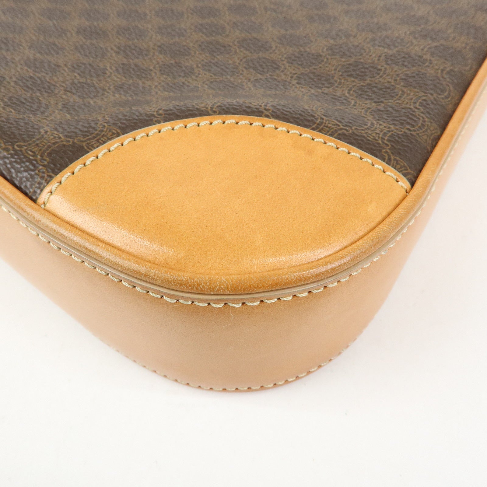 CELINE Macadam PVC Leather Shoulder Bag Hand Bag Brown