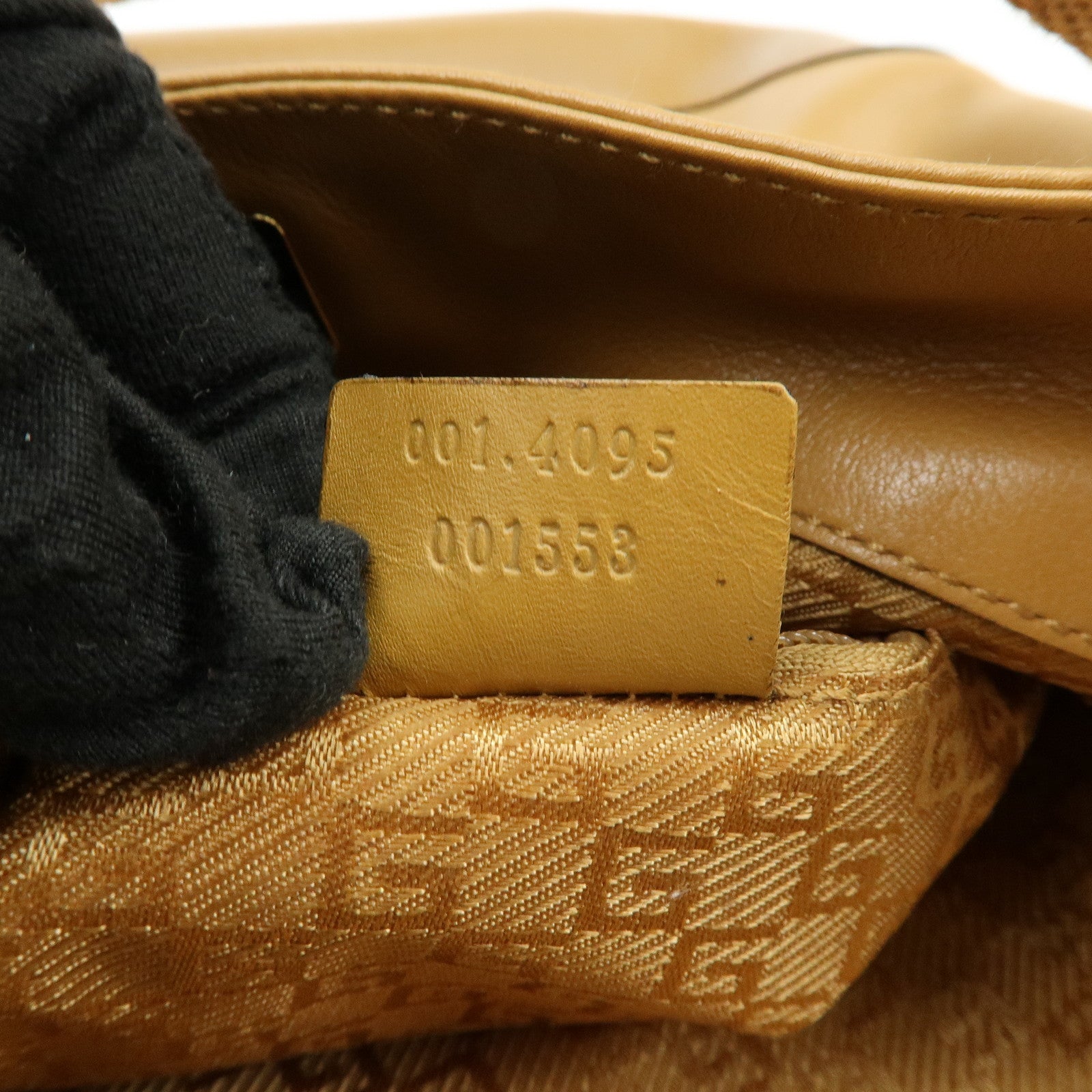 GUCCI Bamboo Leather 2Way Bag Hand Bag Shoulder Bag Brown 001・4095