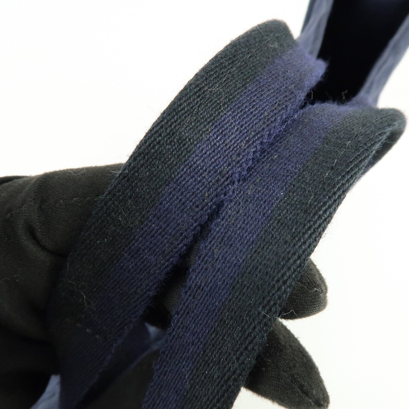 HERMES Fourre Tout MM Canvas Tote Bag Hand Bag Navy Black