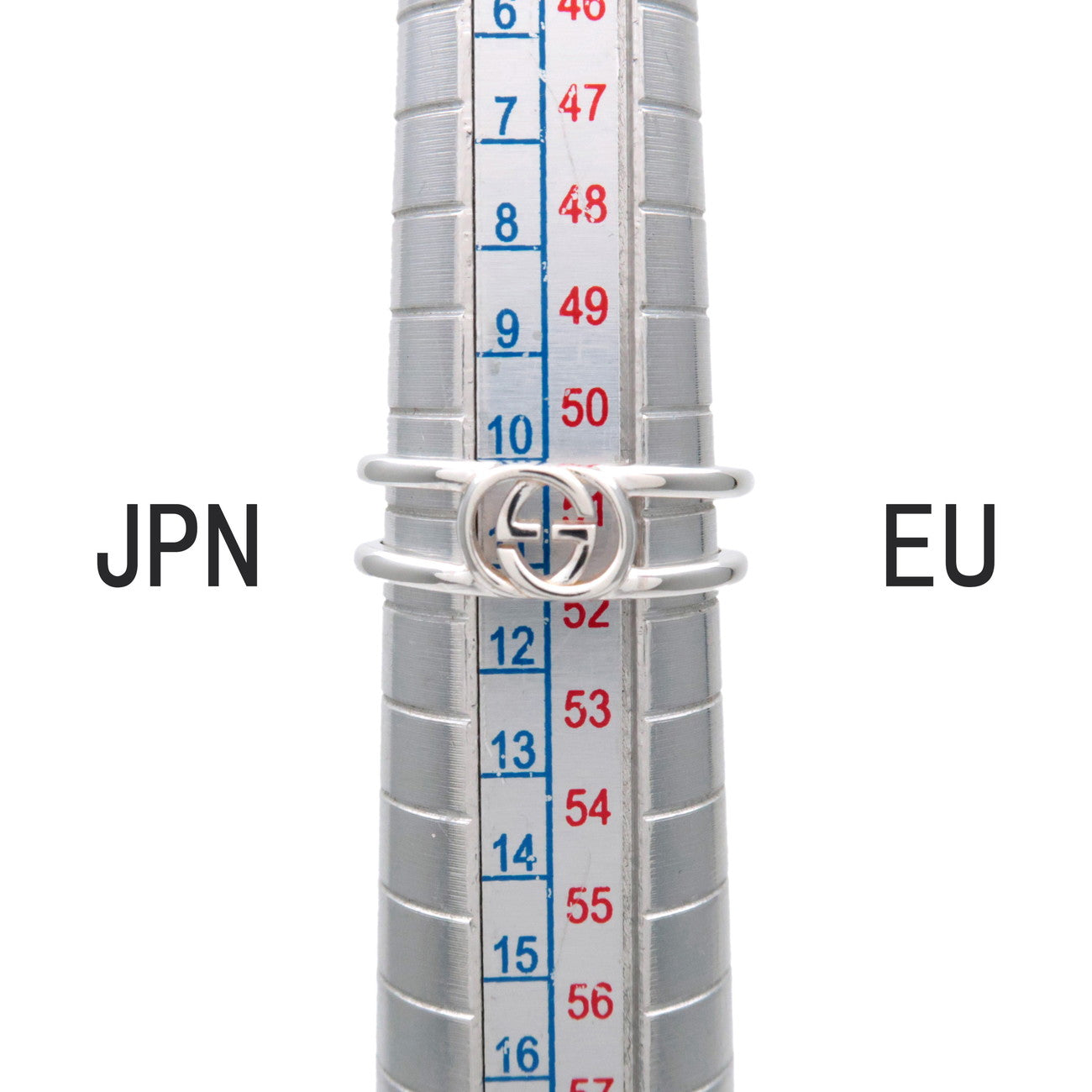 GUCCI Interlocking G Open Band SV925 Ring Silver #12 298036