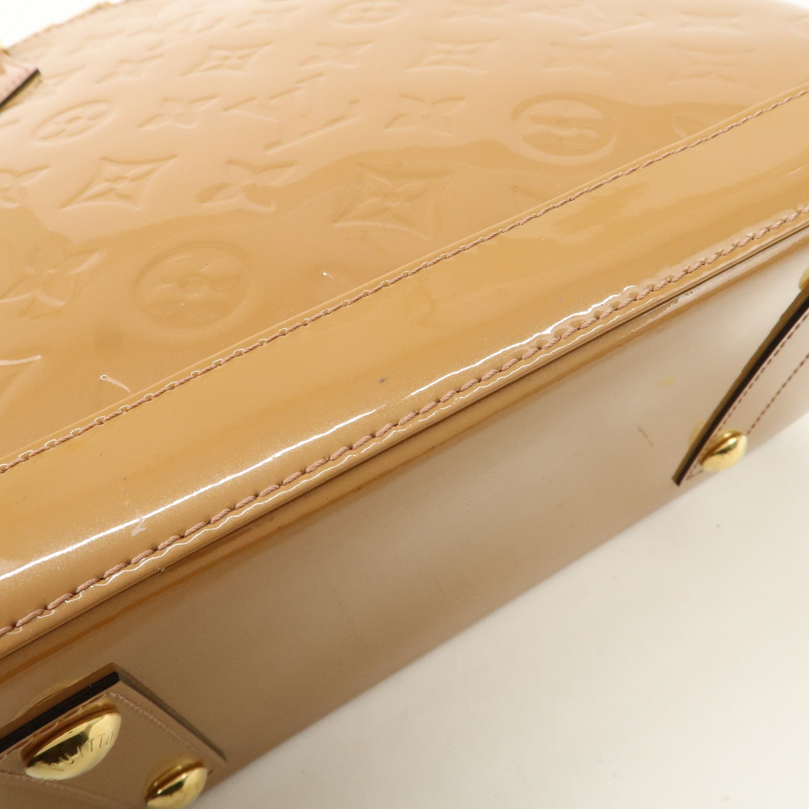 Louis Vuitton Monogram Vernis Alma PM Hand Bag Rose Velours M91583