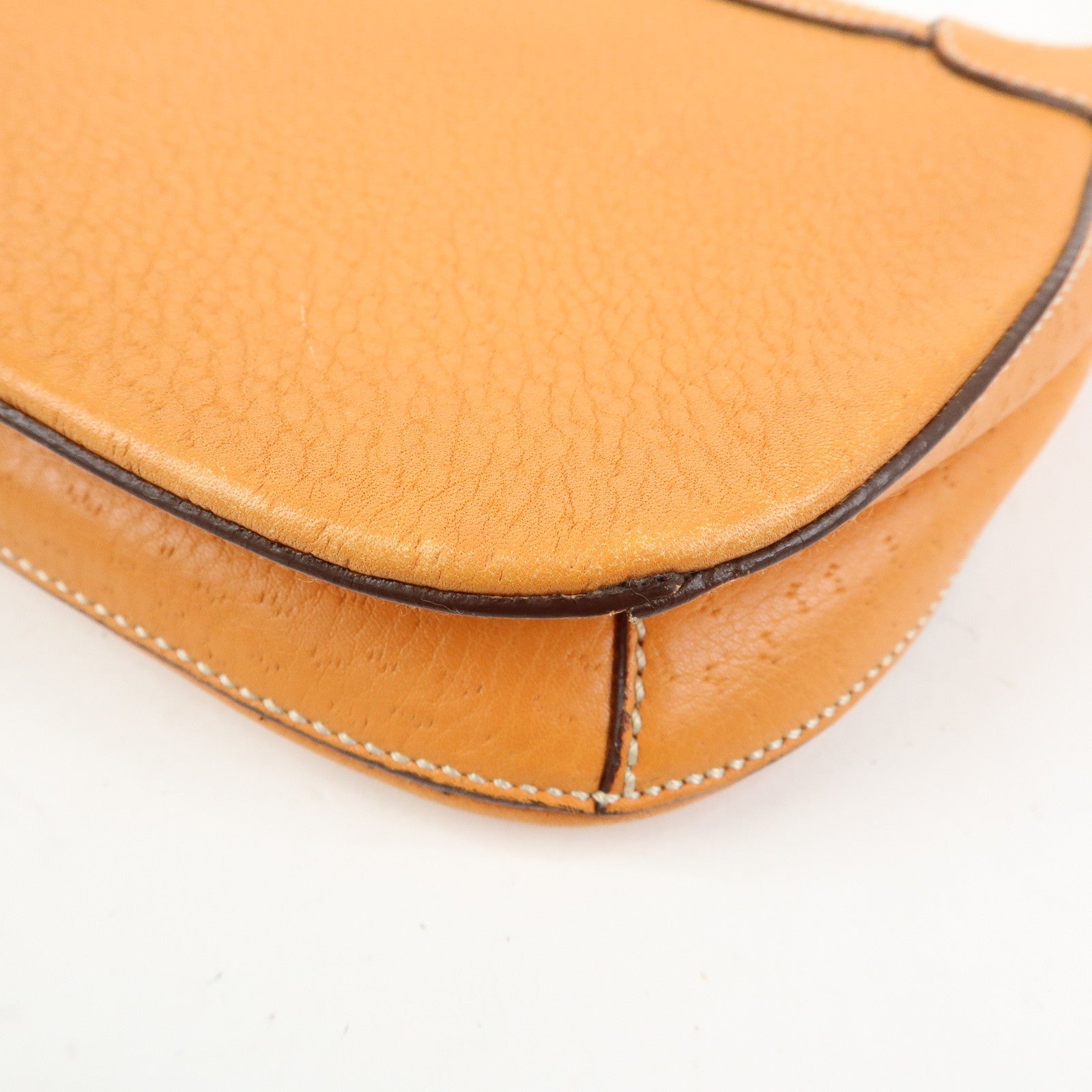 Ferragamo Gancini Leather Hand Bag Shoulder Bag Orange