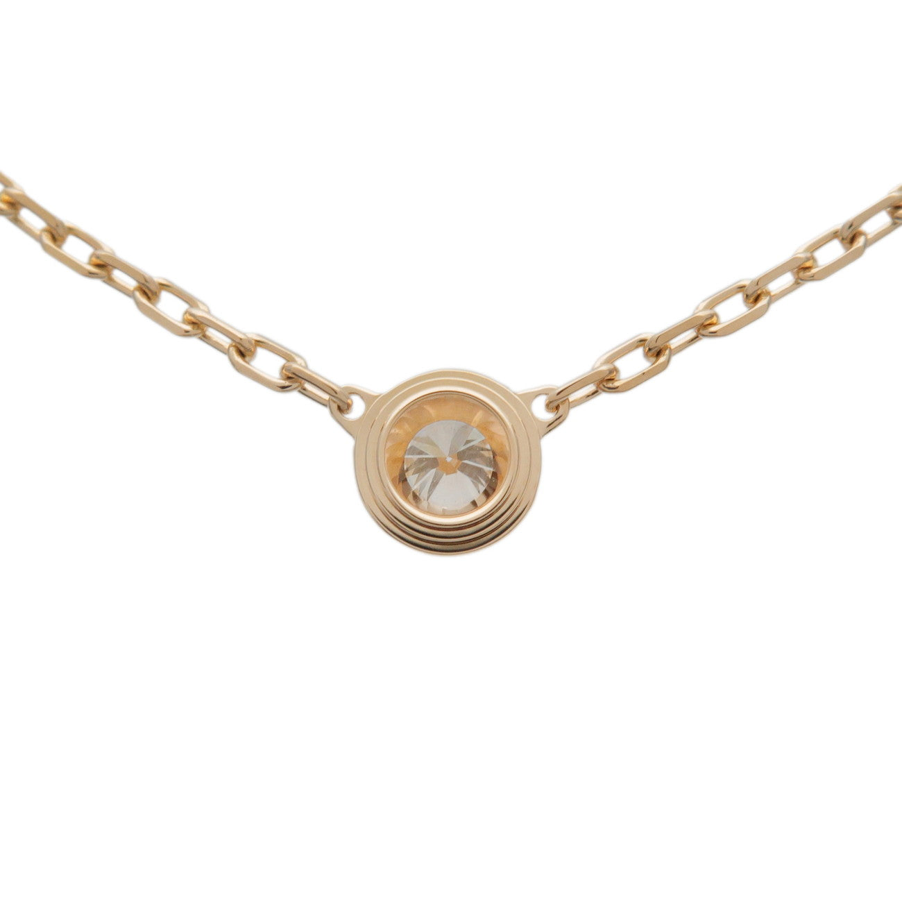 Cartier D'amour 1P Diamond Necklace SM K18 750YG Yellow Gold