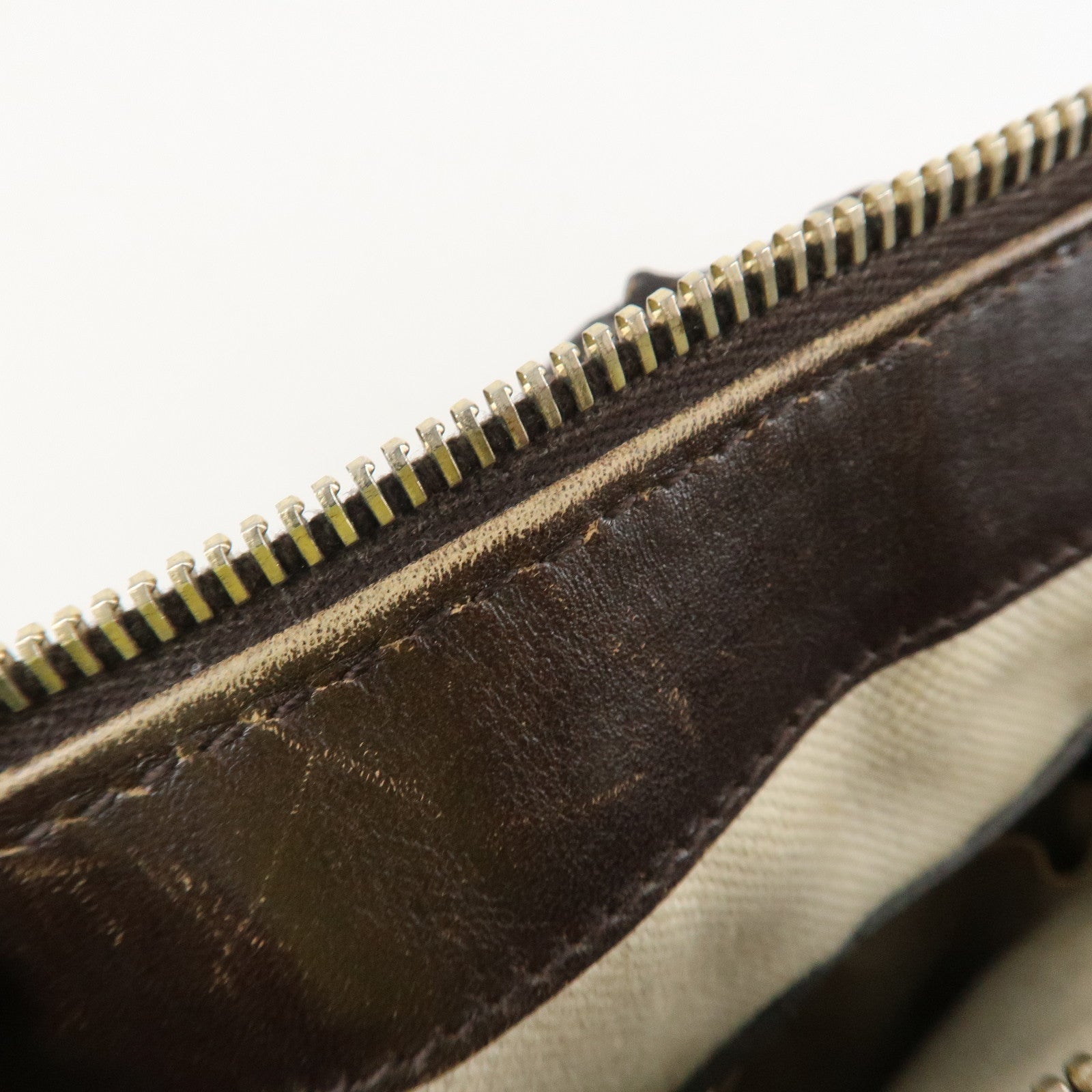 GUCCI Sherry GG Canvas Leather 2Way Tote Bag Beige Brown 257341 Used