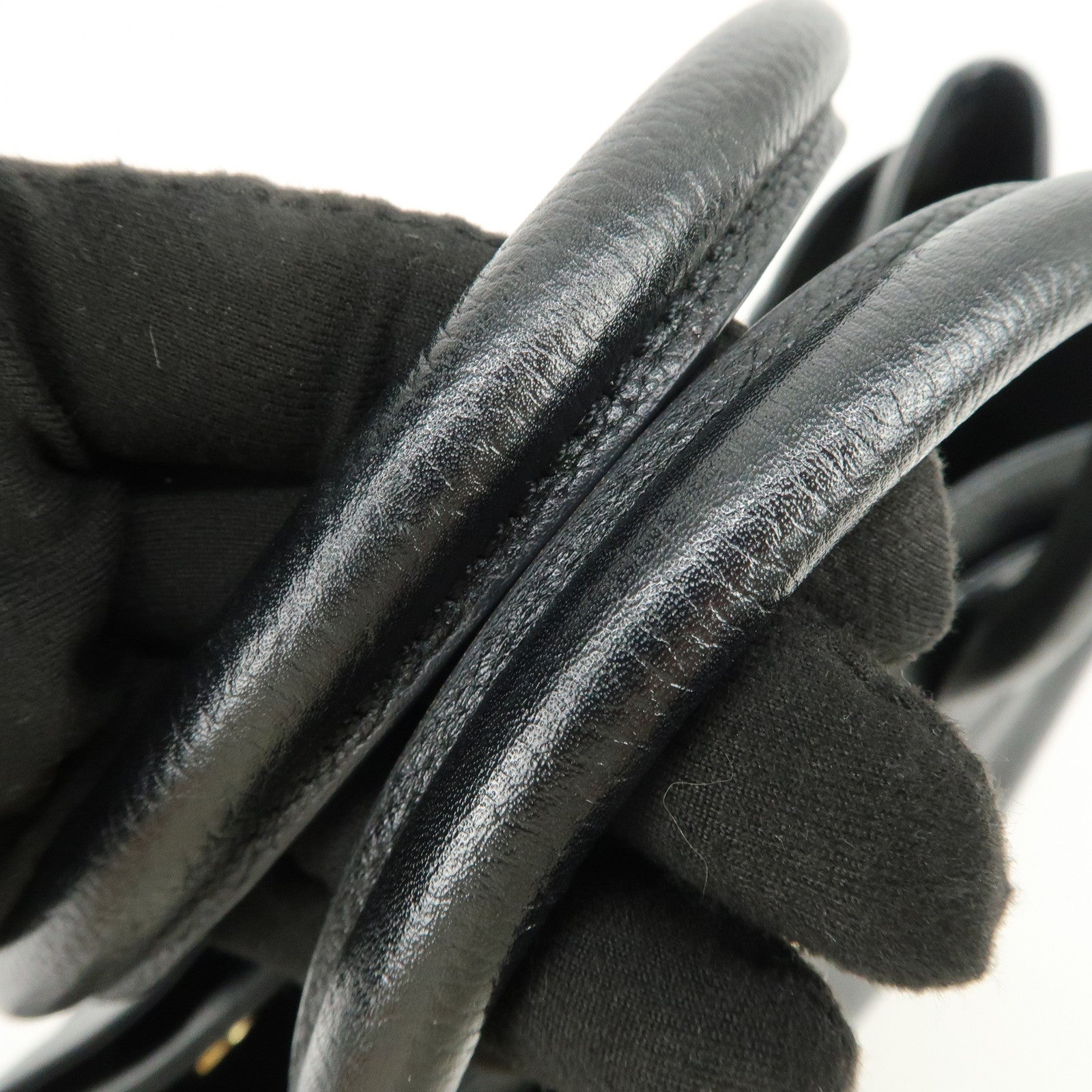 CHANEL Executive Leather Tote Bag Hand Bag Black A15206