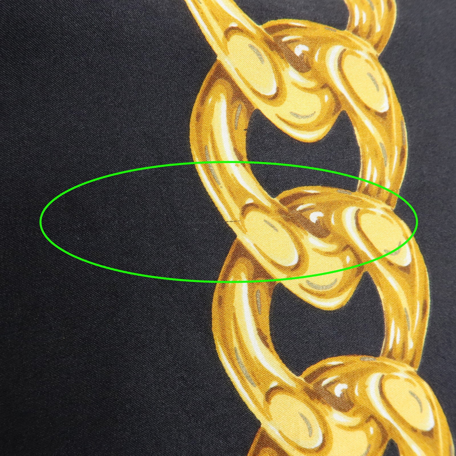 CHANEL COCO Mark Silk 100% Scarf Floral Motif Black Gold