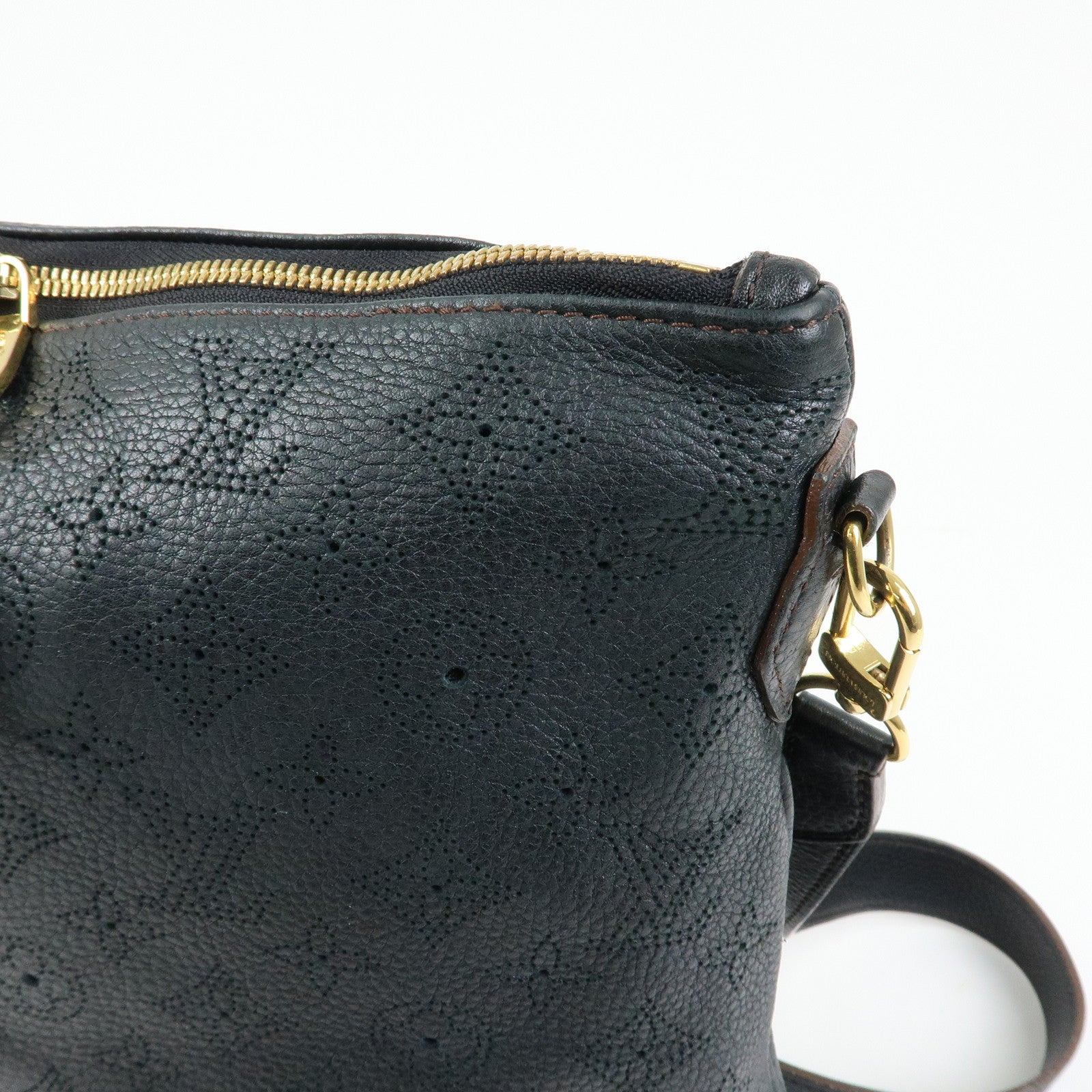 Louis Vuitton Monogram Mahina Selene PM Shoulder Bag Noir M94035