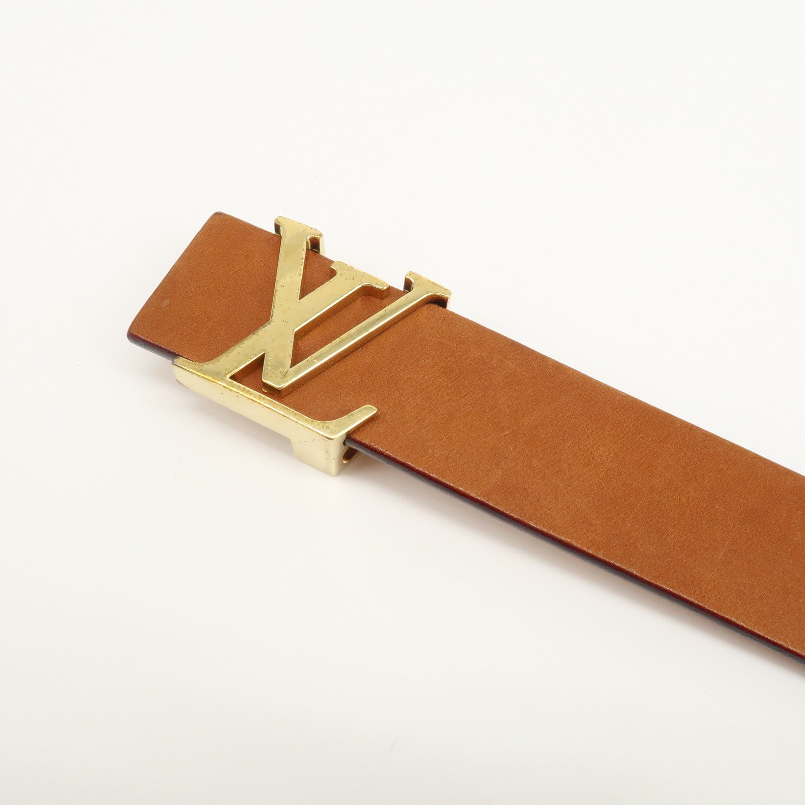 Louis Vuitton Leather Ceinture LV Initial Belt 80/32 Caramel M6901