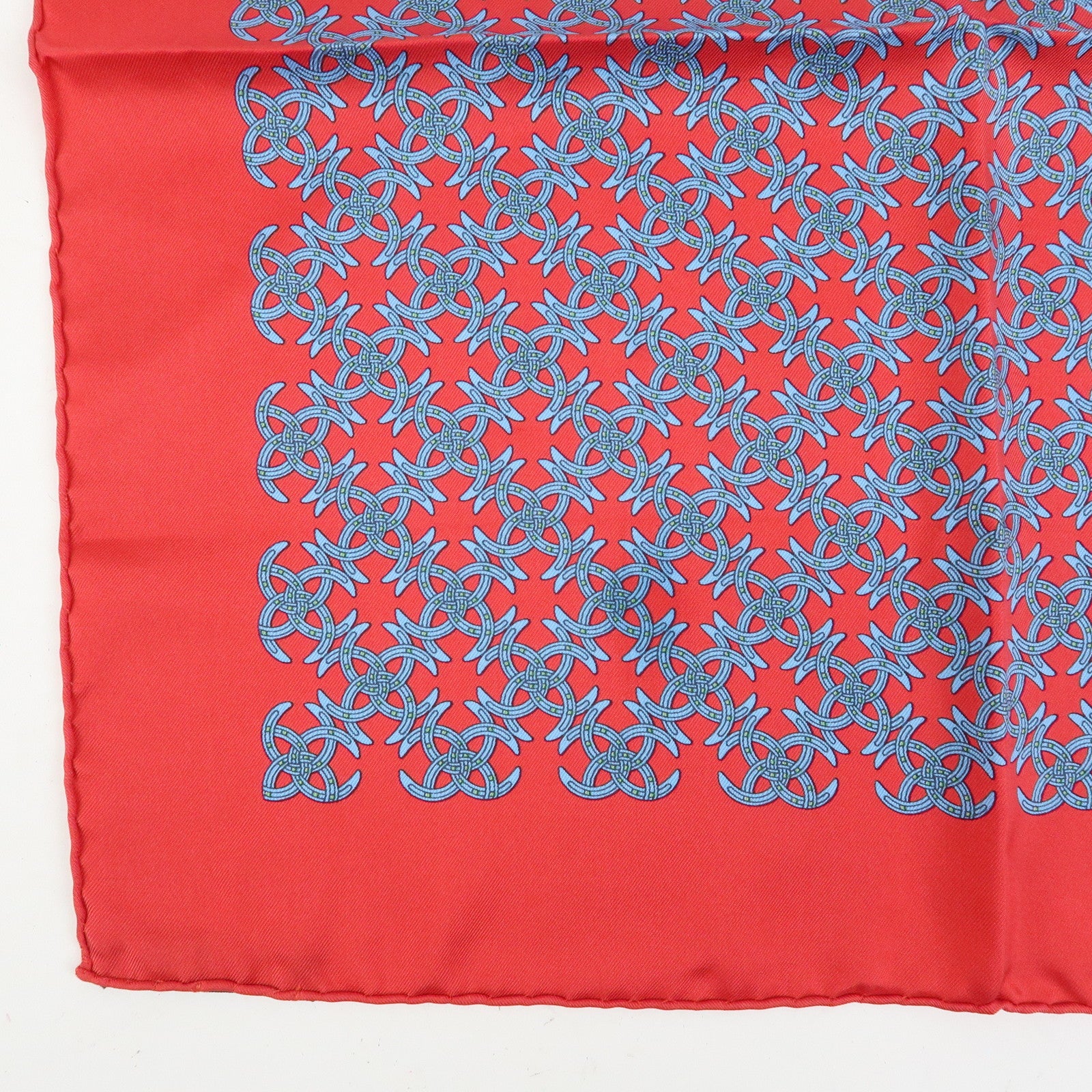 HERMES Carre 42/20 Set of 2 Silk 100% Scarf QUADRIGE Red Blue