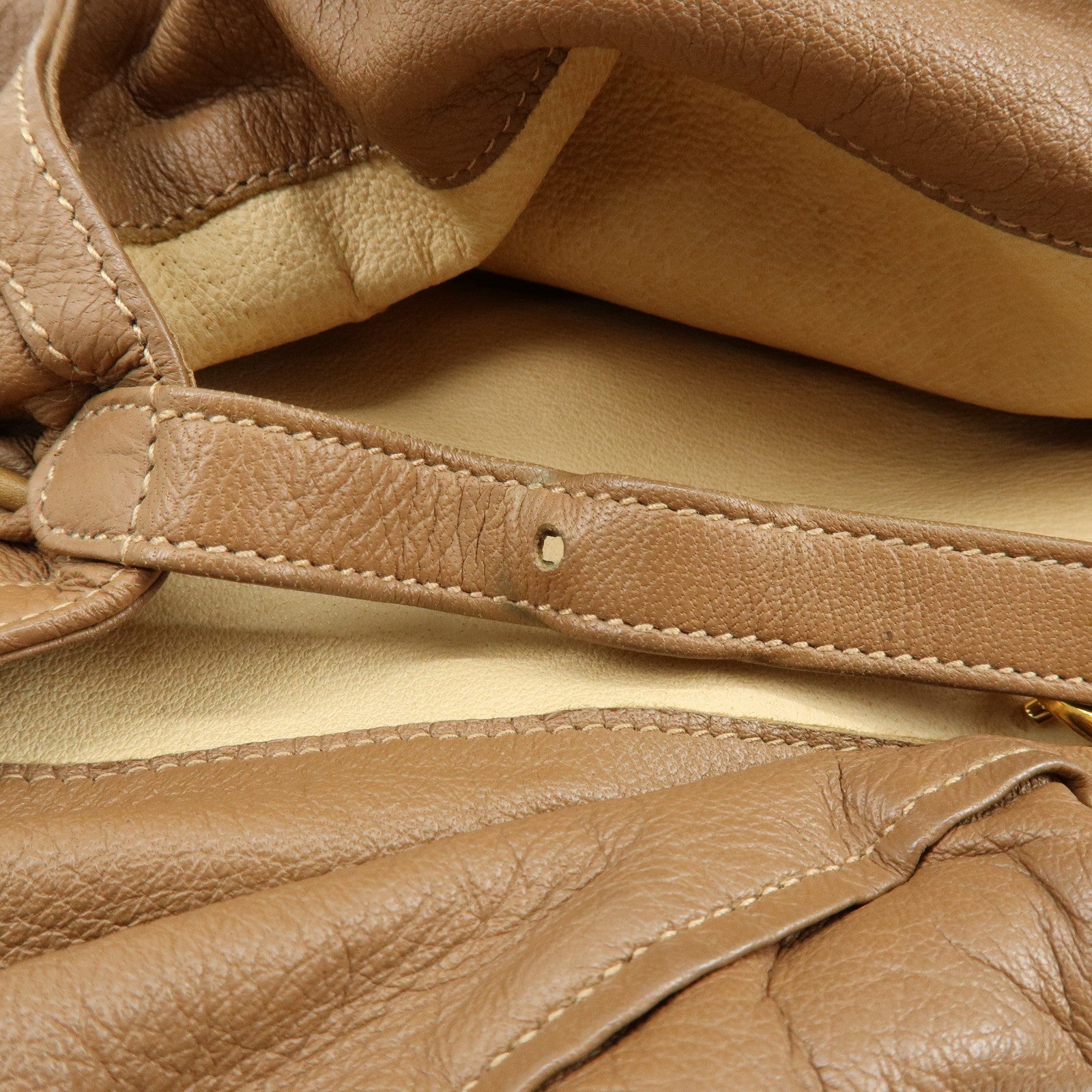 GUCCI Old Gucci Bamboo Leather Hand Bag Brown 26.000.5686