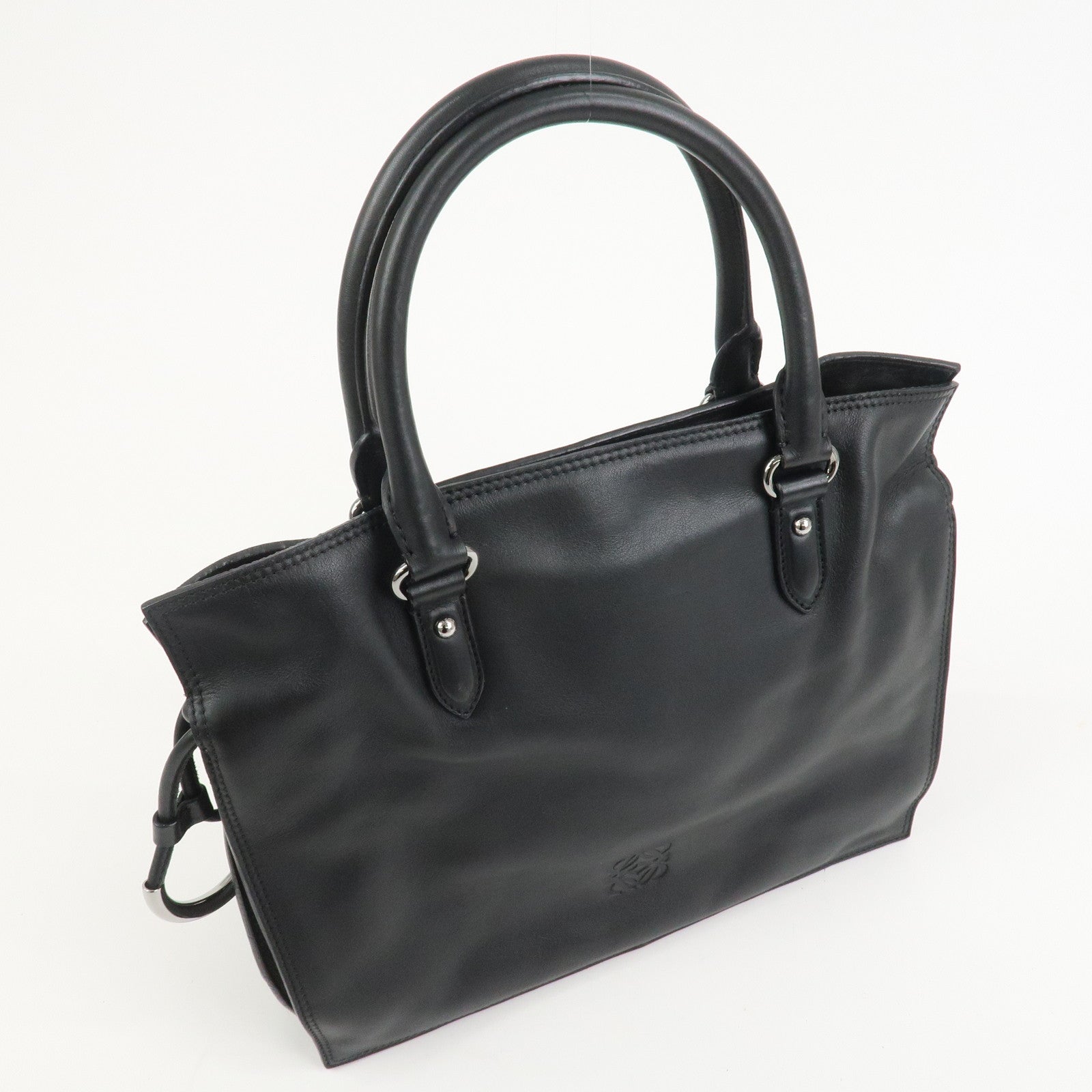 LOEWE Anagram Calf Leather Hand Bag Black