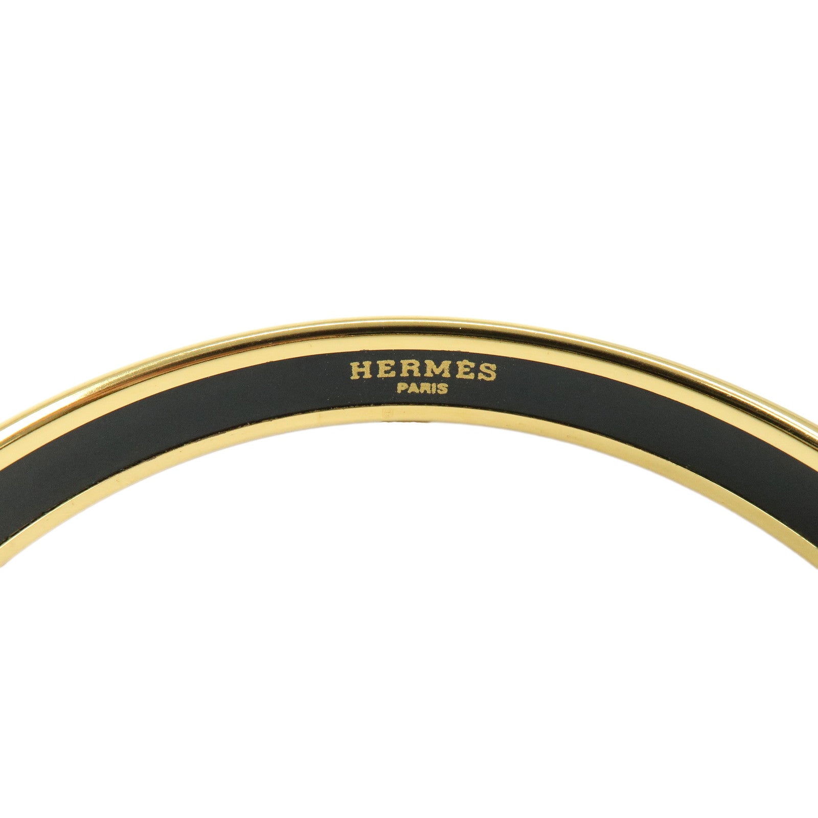 HERMES Email PM Metal Bracelet Bangle Animal Gold Blue