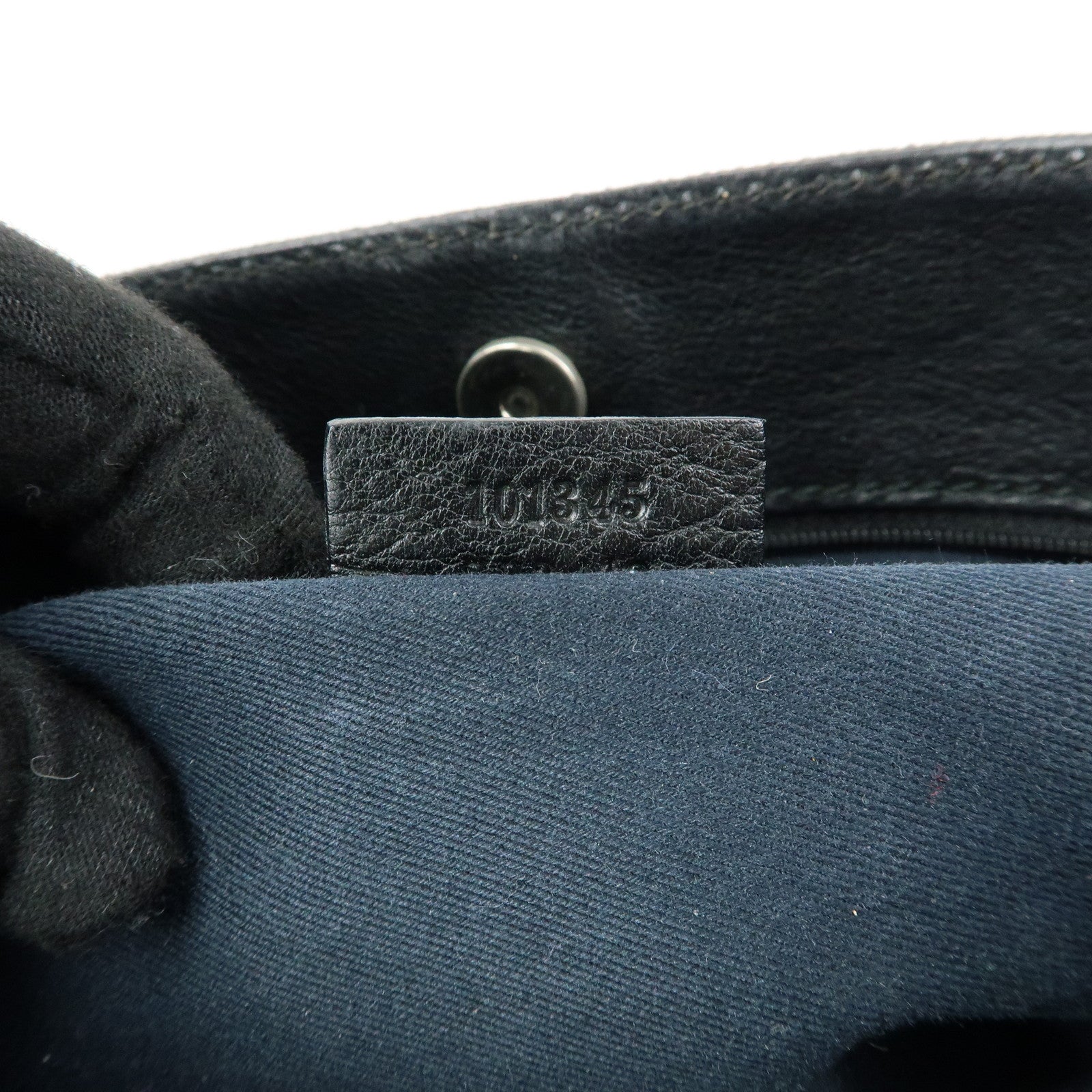 GUCCI GG Denim Leather Shoulder Bag Hand Bag Black 101345